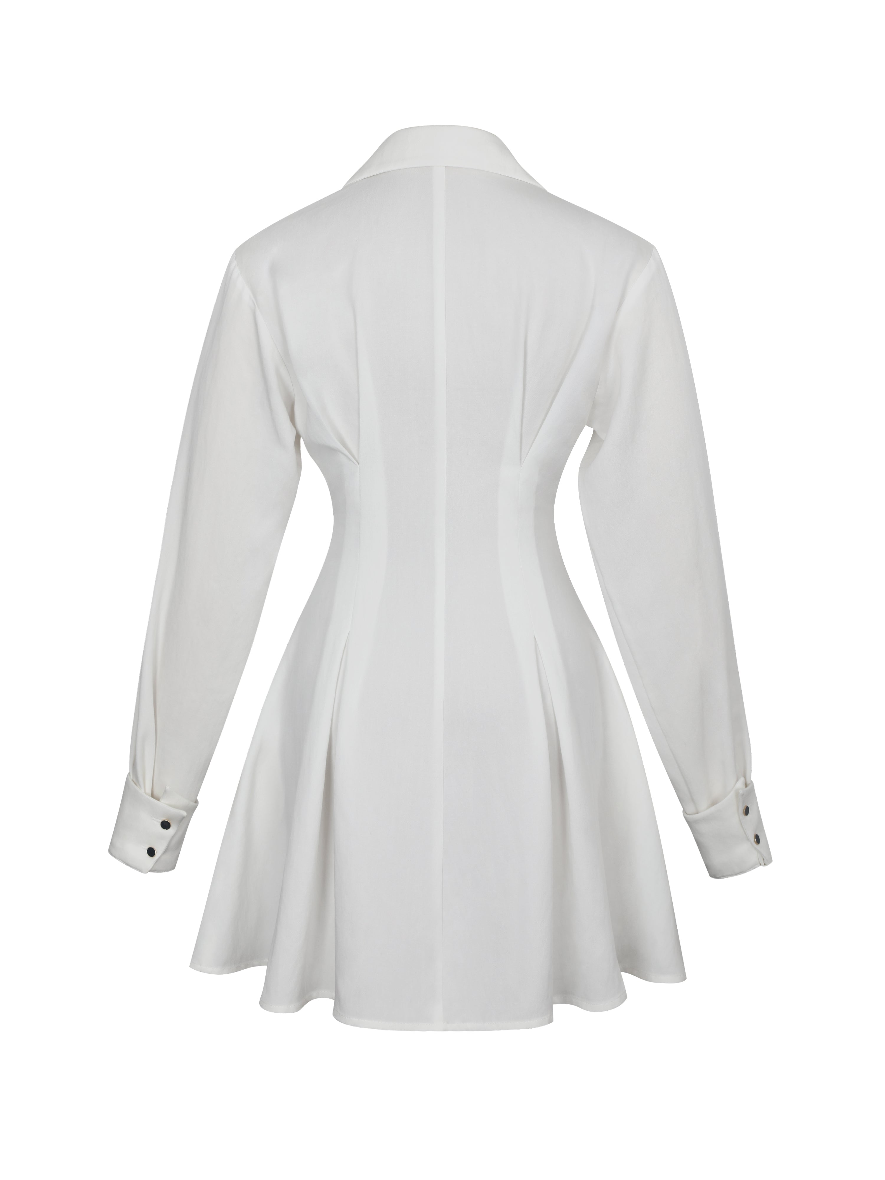 Nanette White Lyocell Poplin Shirt Mini Dress
