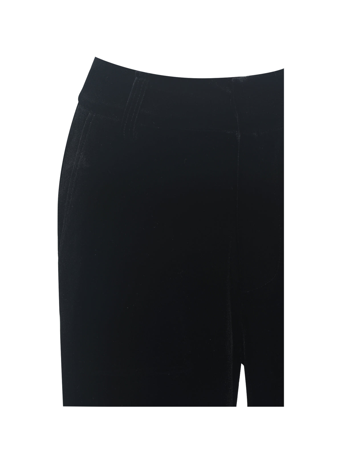 Ronnie Low-Waisted Straight-Leg Black Velvet Pants