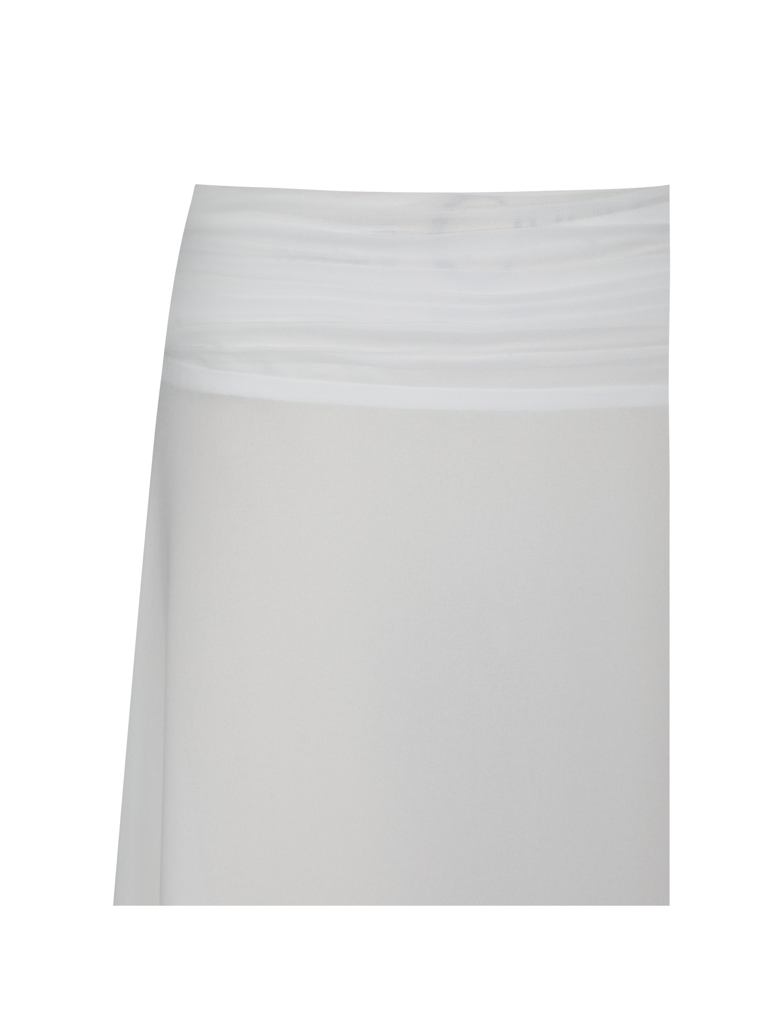 Yanna White Chiffon High-Low Maxi Skirt