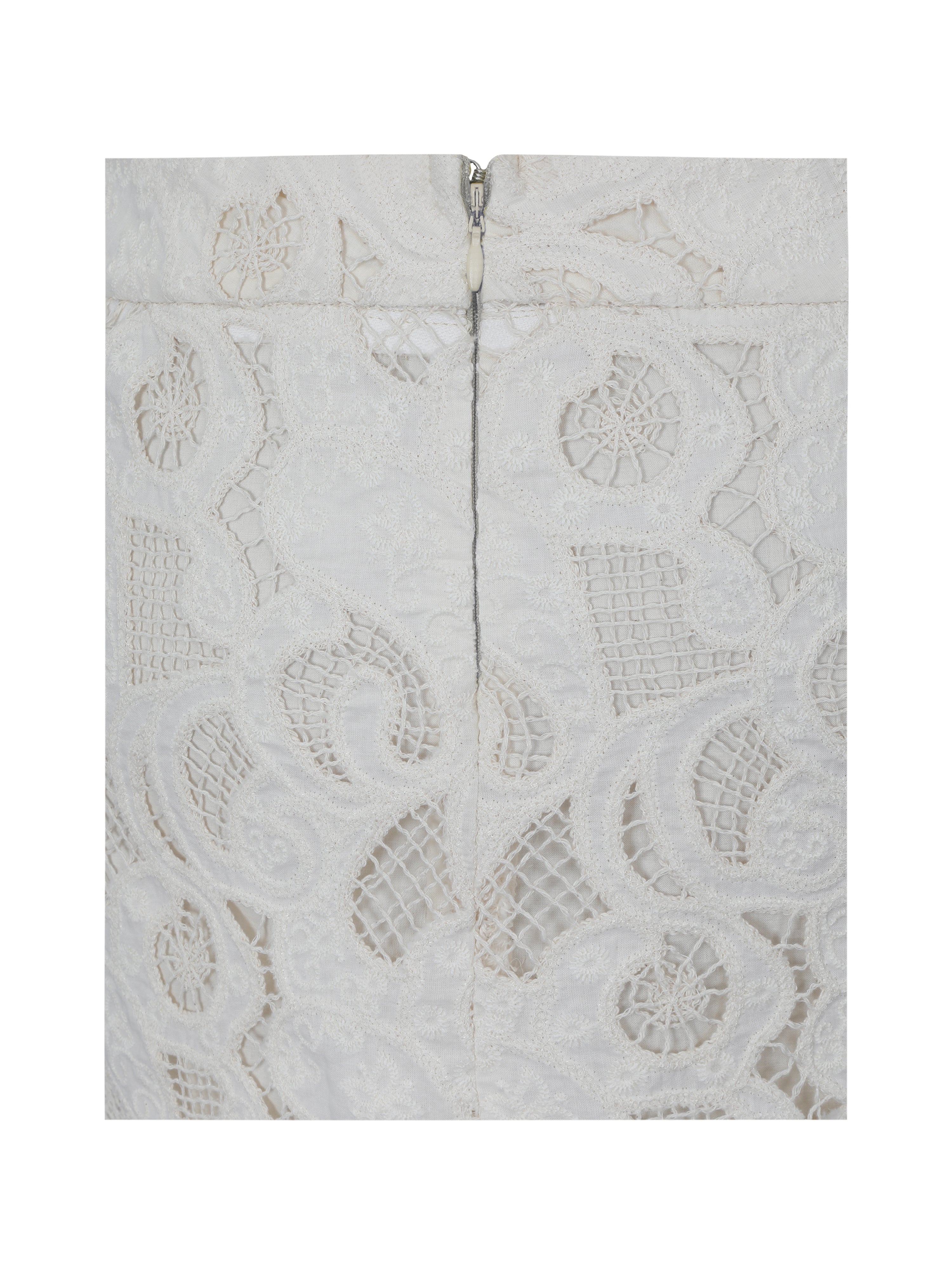 Wendy Beige Cotton Lace Low-Rise Mini Skirt
