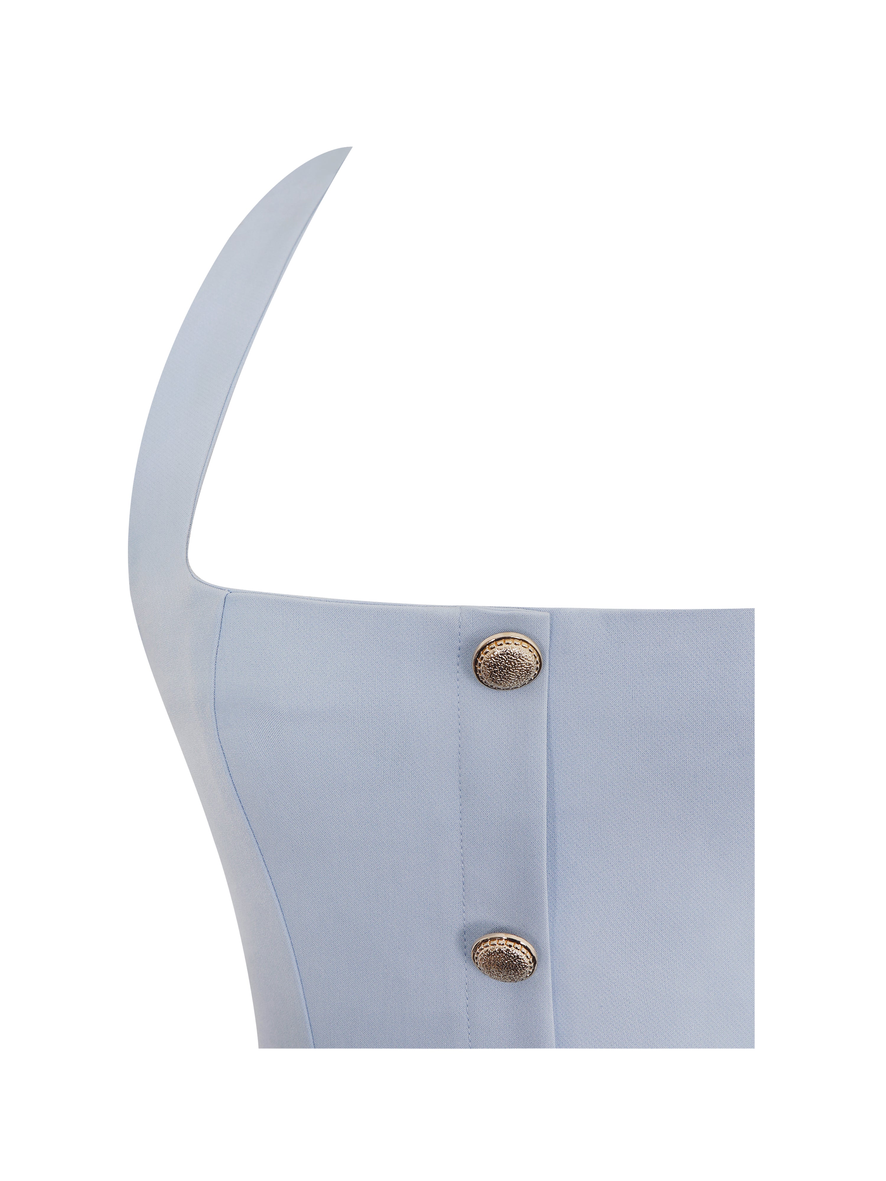 Gillian Mist Blue Halter A-Line Midi Dress