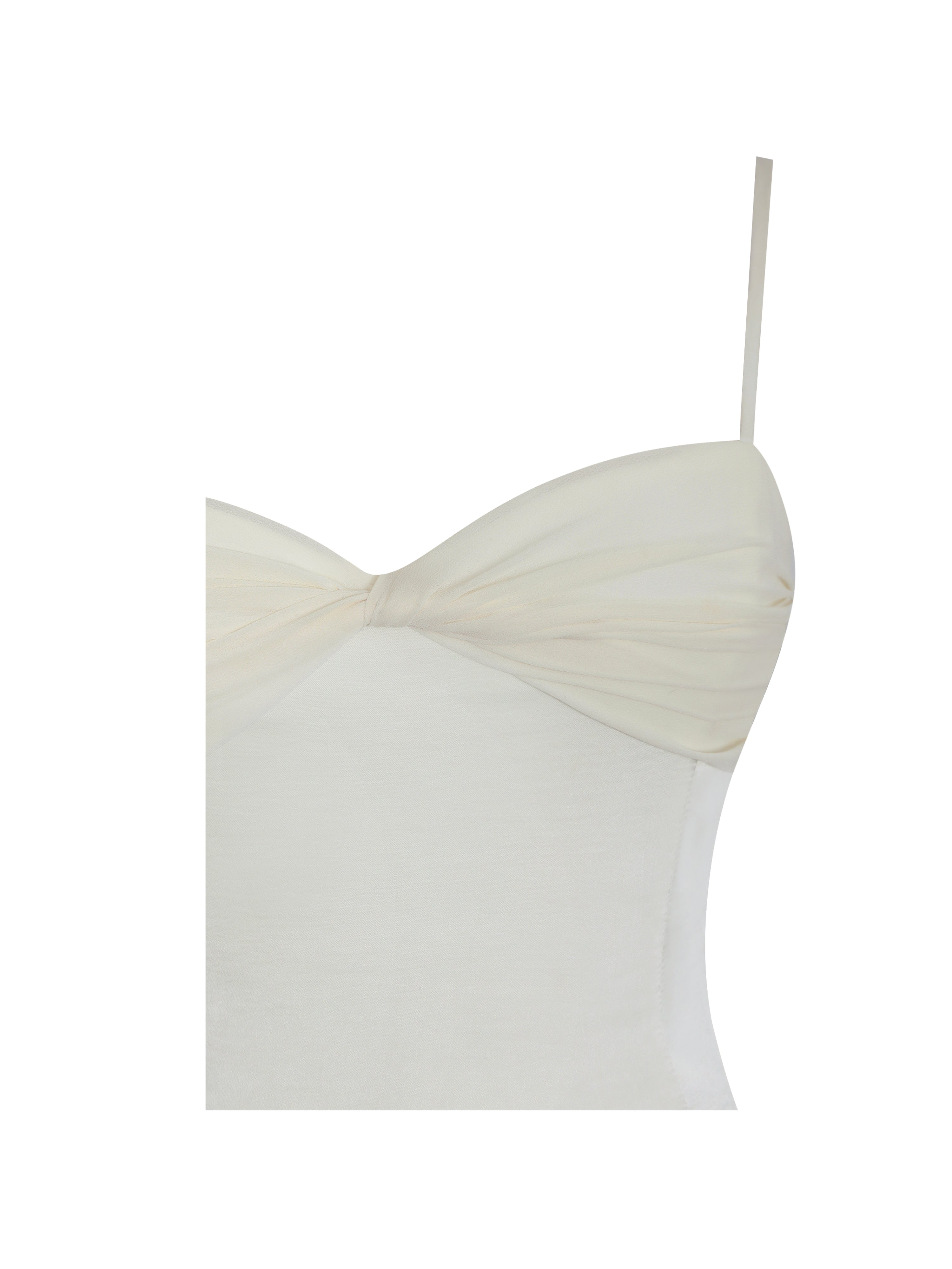 Yvonne Ivory Satin Asymmetrical Ruched Mini Dress