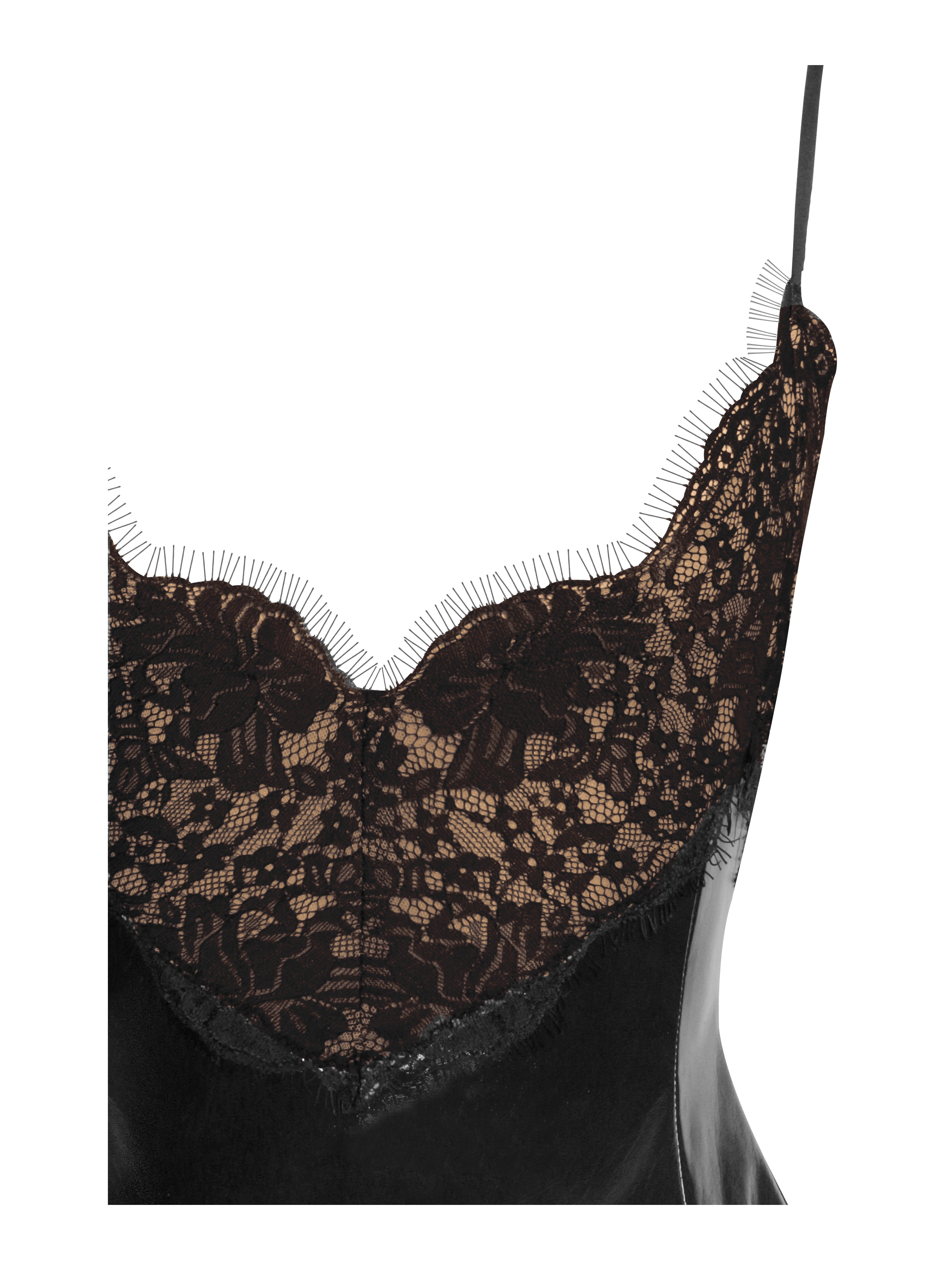 Miss Circle Shelby Black Vegan Leather with Lace Mini Dress XL Miss Circle Shelby Black Vegan Leather with Lace Mini Dress XL