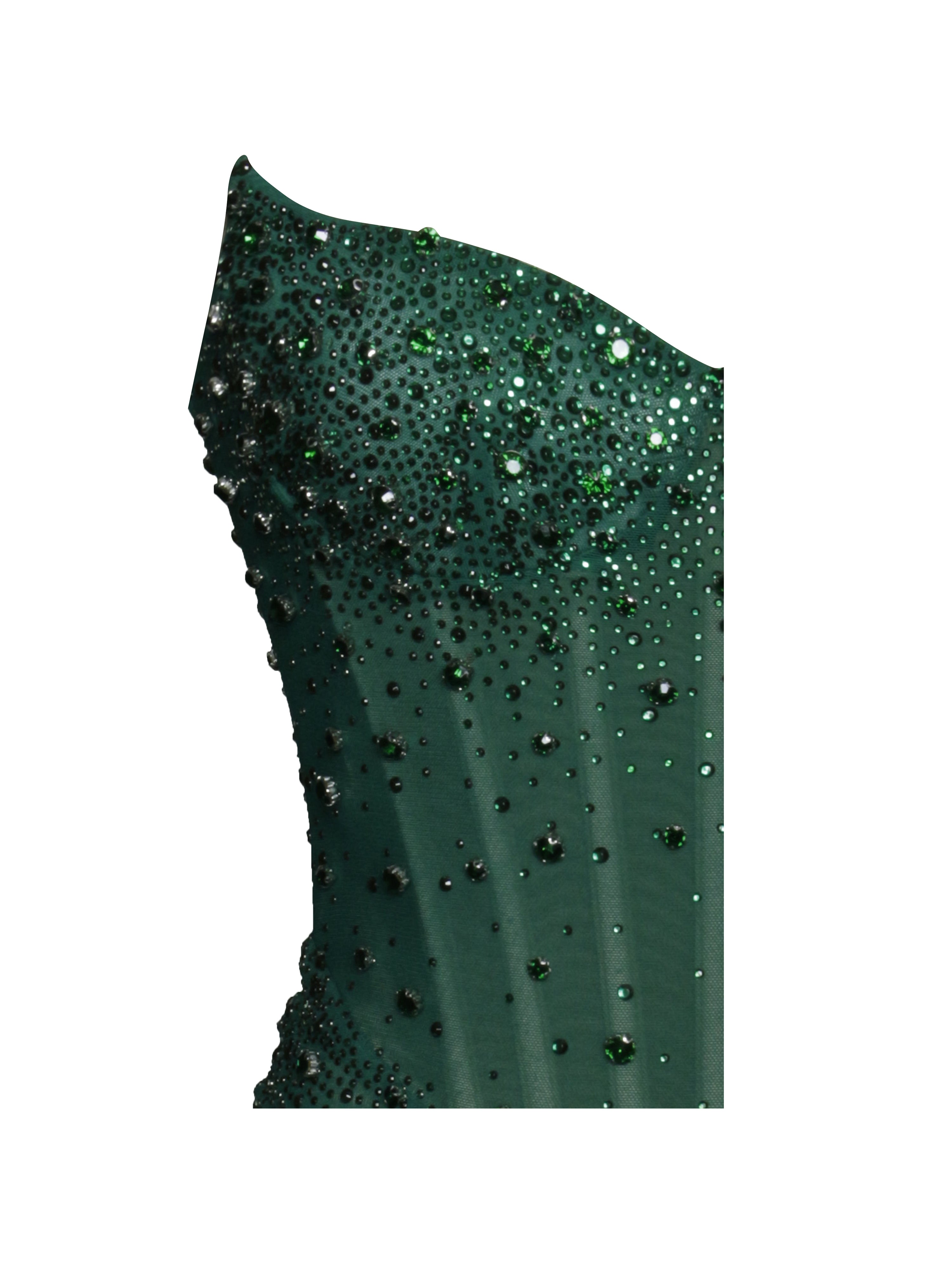 Fatima Green Crystal Sleeveless Corset Mermaid Maxi Dress