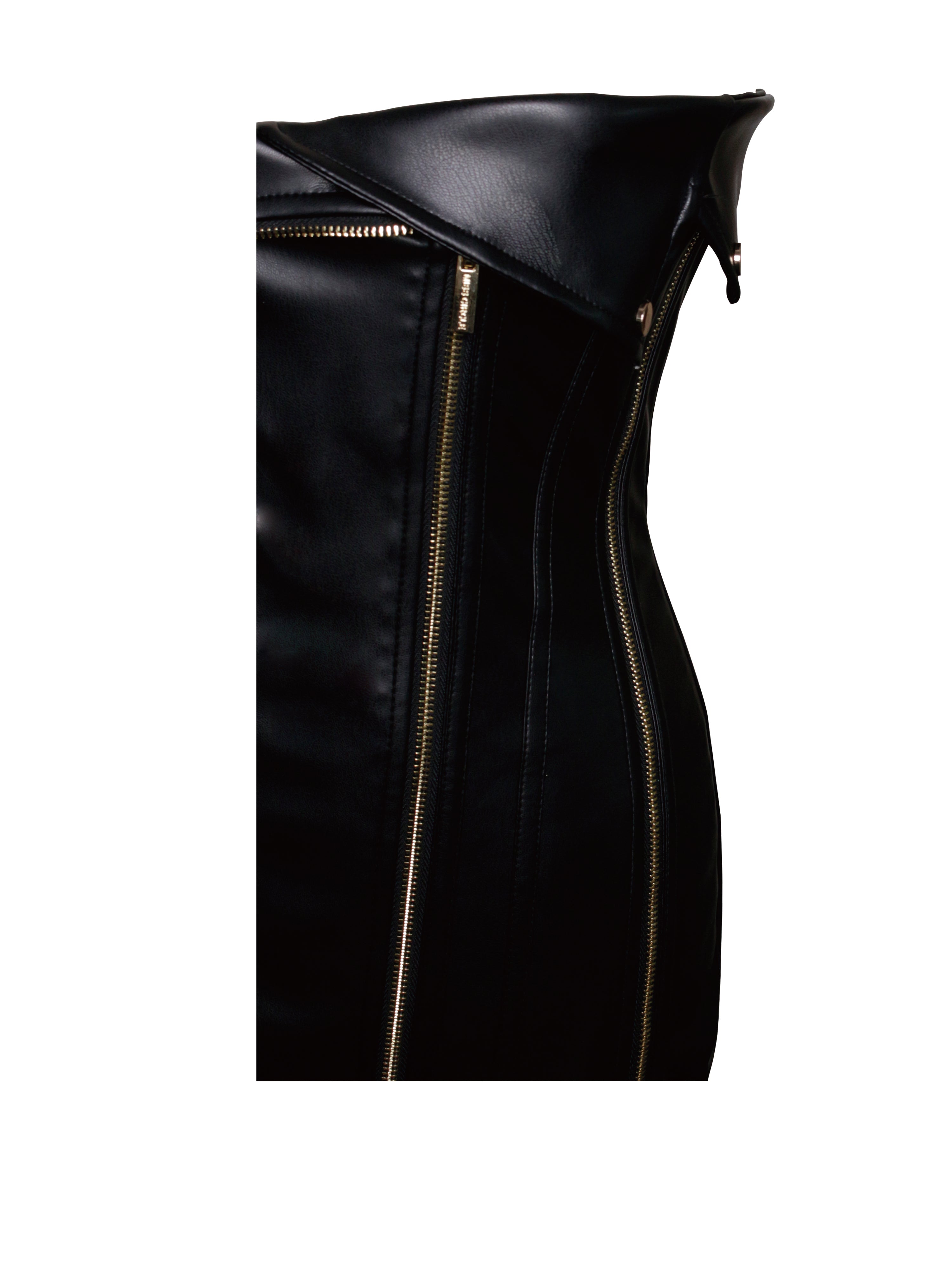 Annora Vegan Leather Mini Dress in Black Annora Vegan Leather Mini Dress in Black