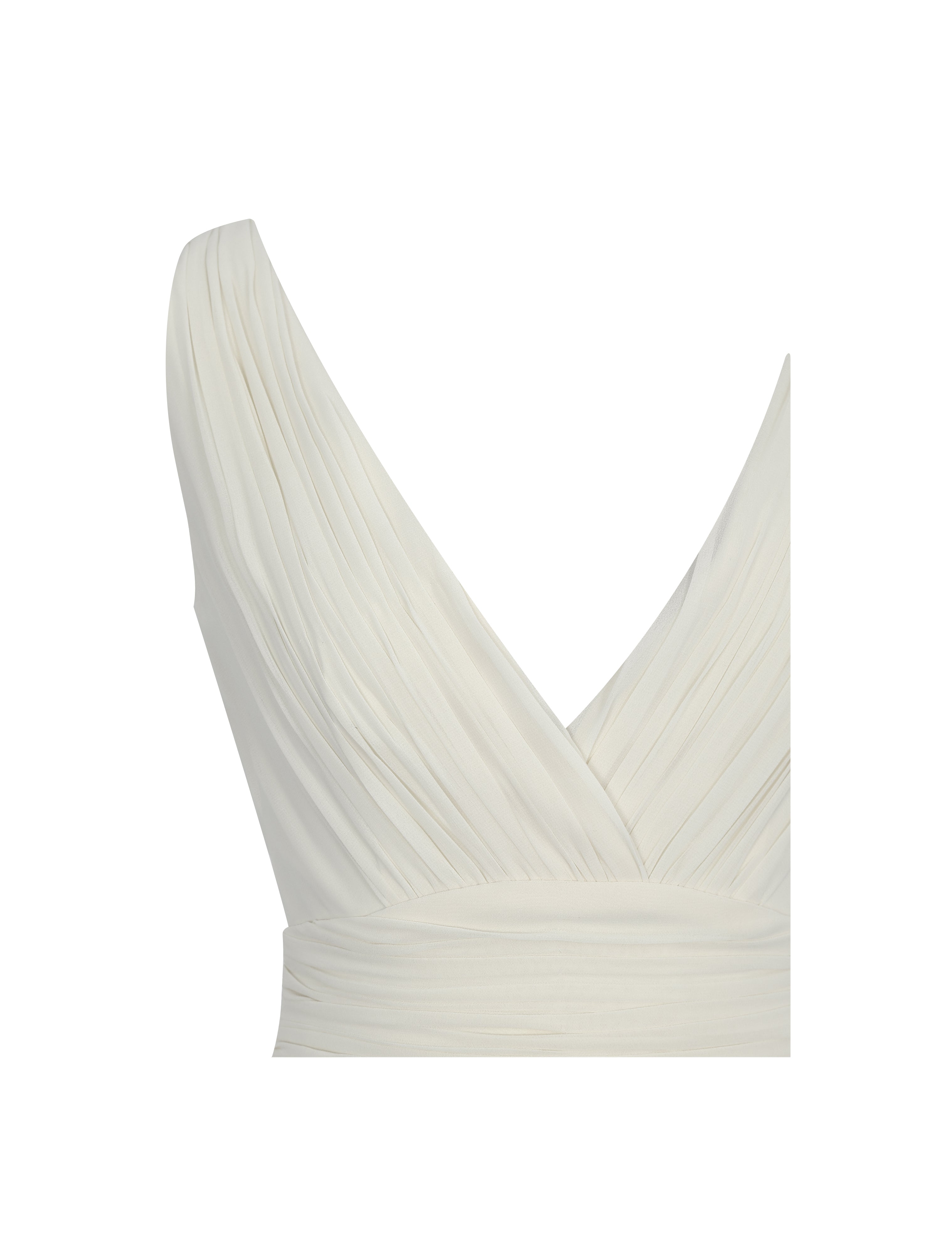 Harper Ivory Ruched V-Neck Jumpsuit with Scarf