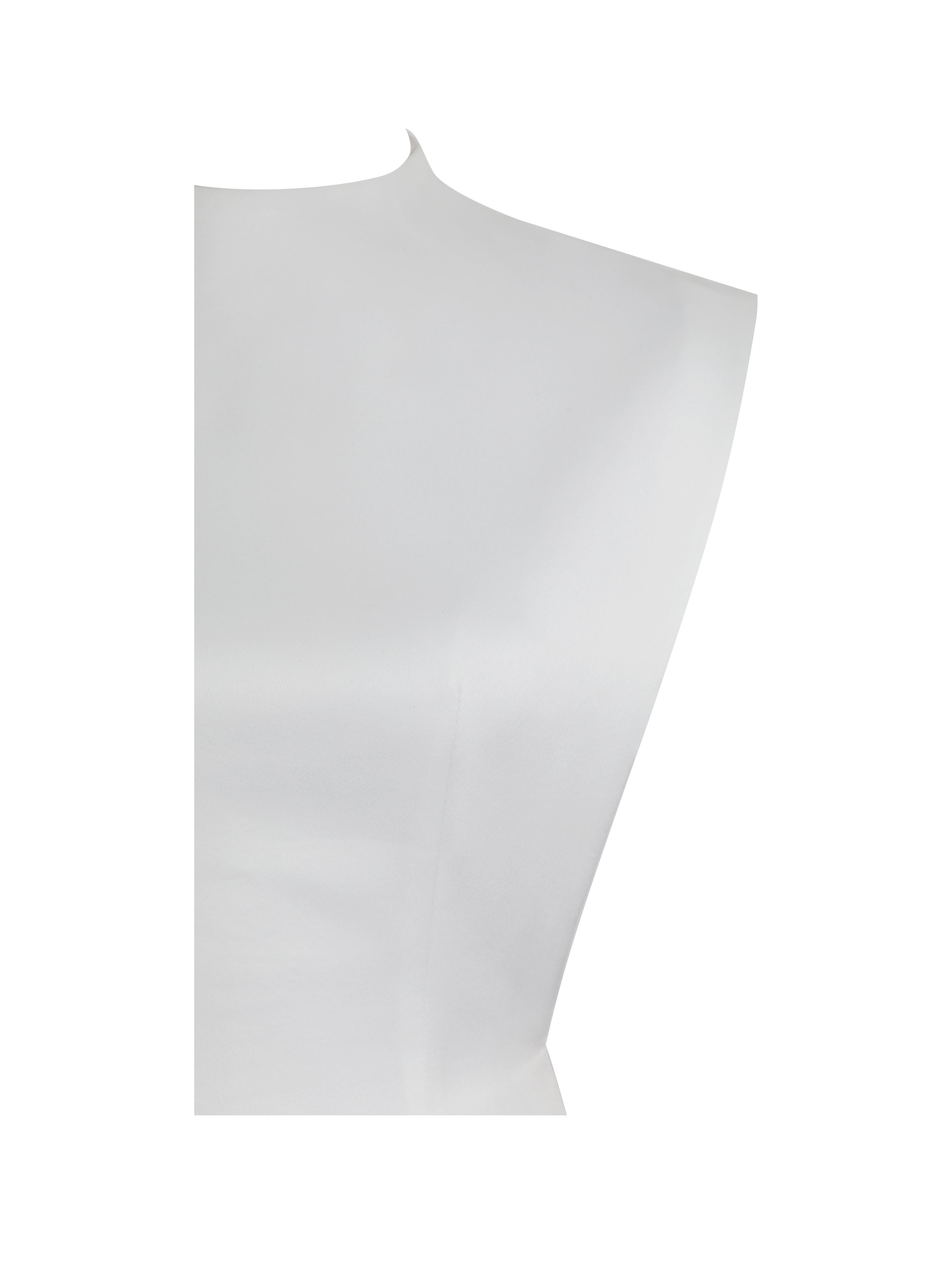 Vienna White Satin Mock Neck Mini Dress