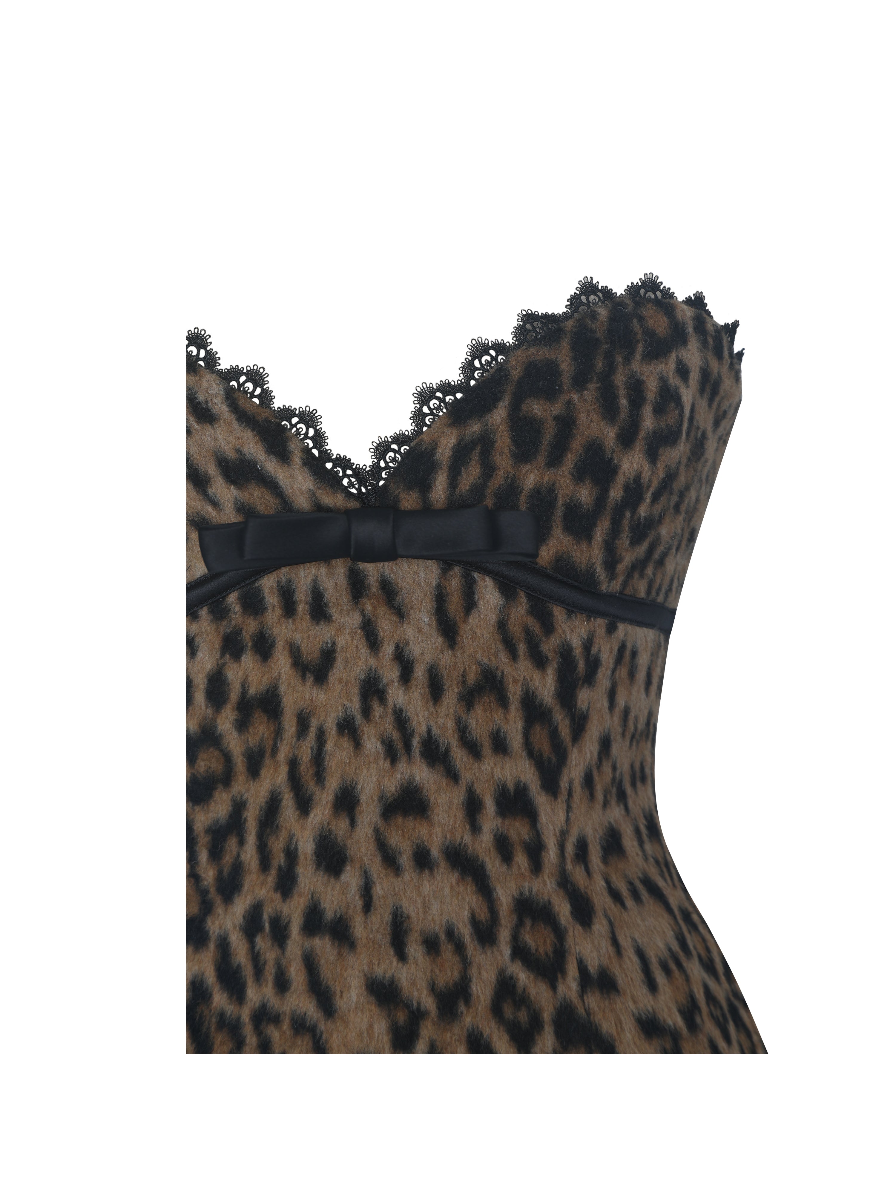 Ximena Cheetah Sweetheart Mini Dress