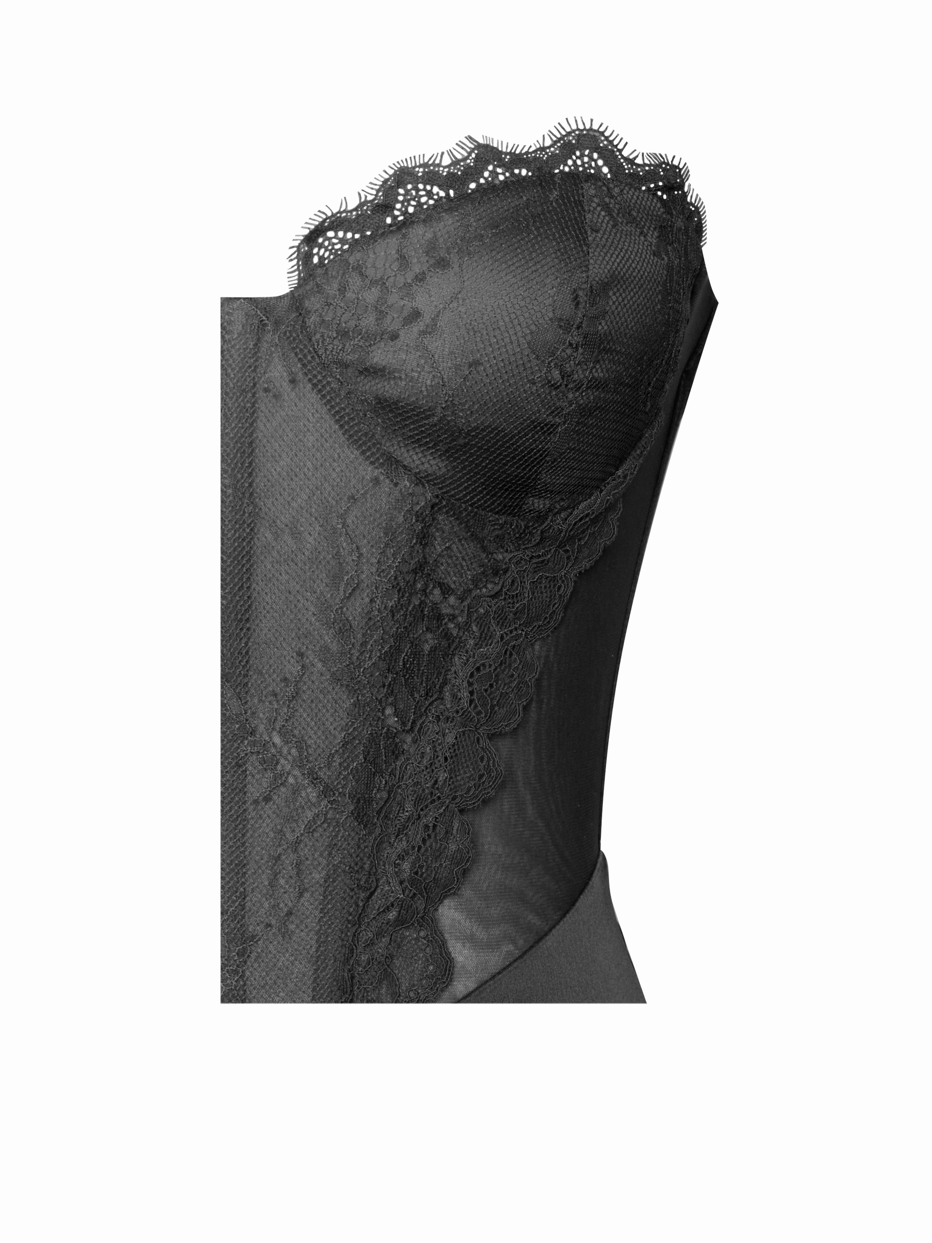 tati lace corset dress black For Love & Lemons Tati Lace Corset Dress in Noir