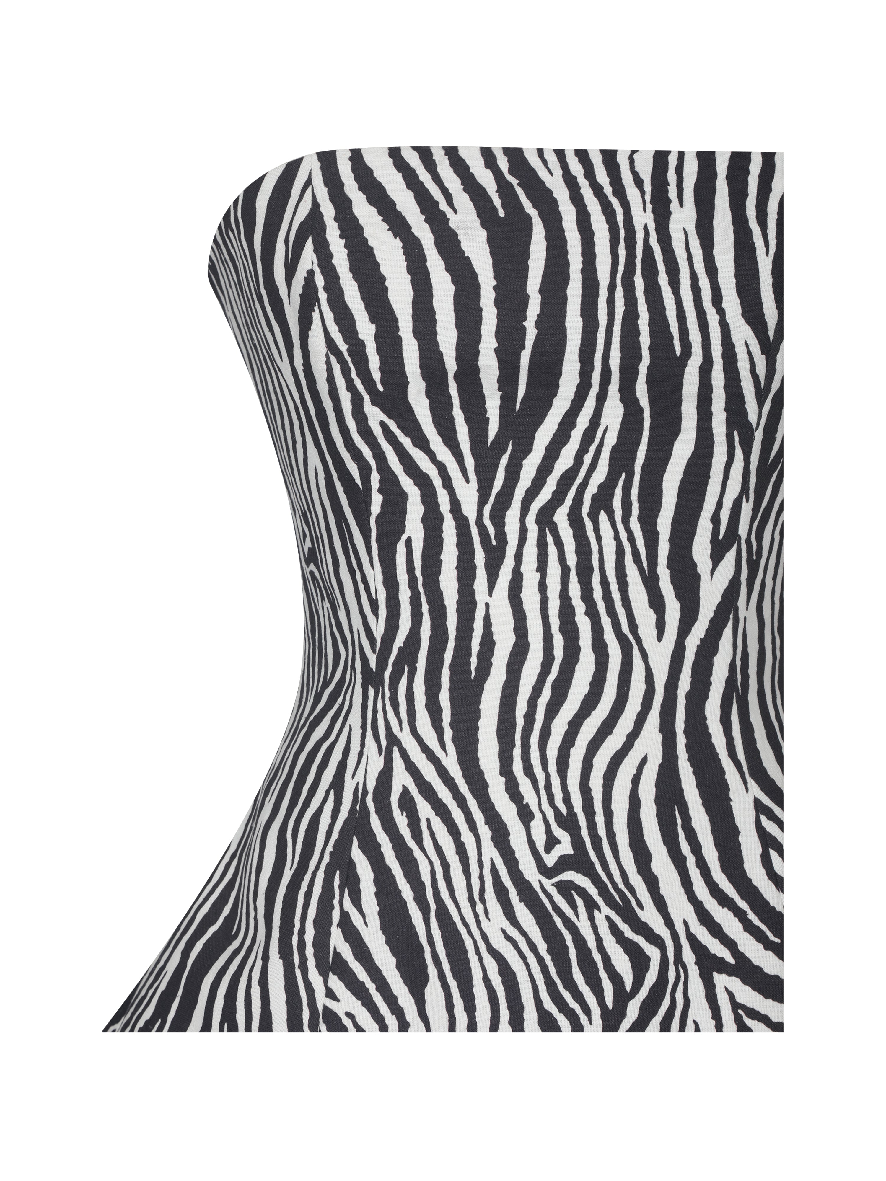 Petrina Zebra Linen Print Sleeveless Peplum Top