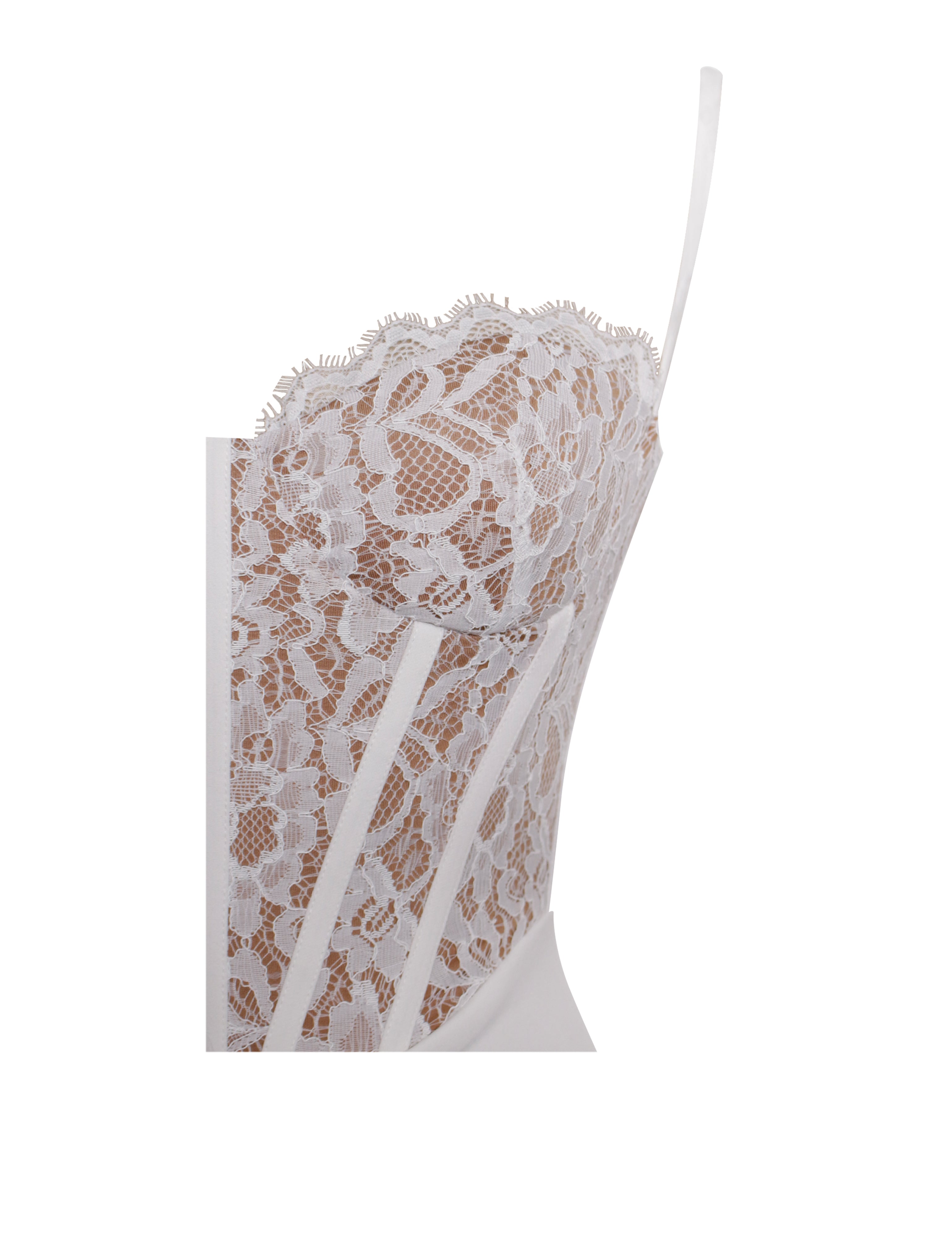 Junia White Lace Corset Maxi Dress