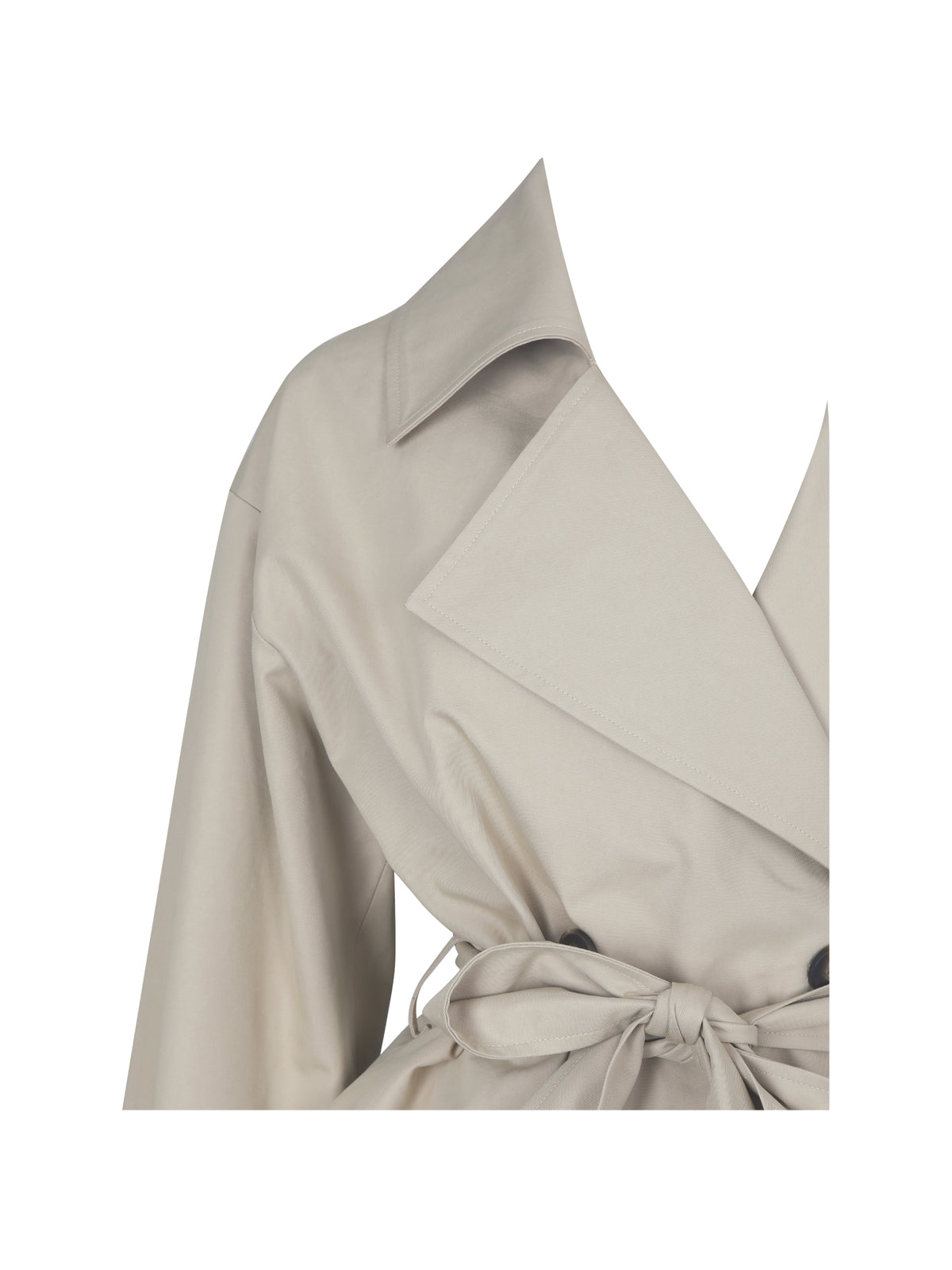Zuly Tan Cotton Gabardine Mini Trench Jacket