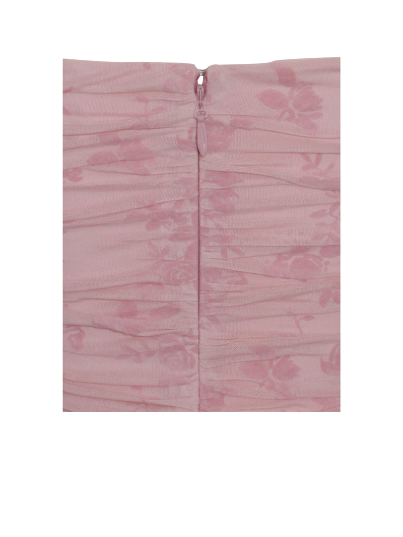 Talulla Salmon Pink Ruffle Draping Cutout Dress
