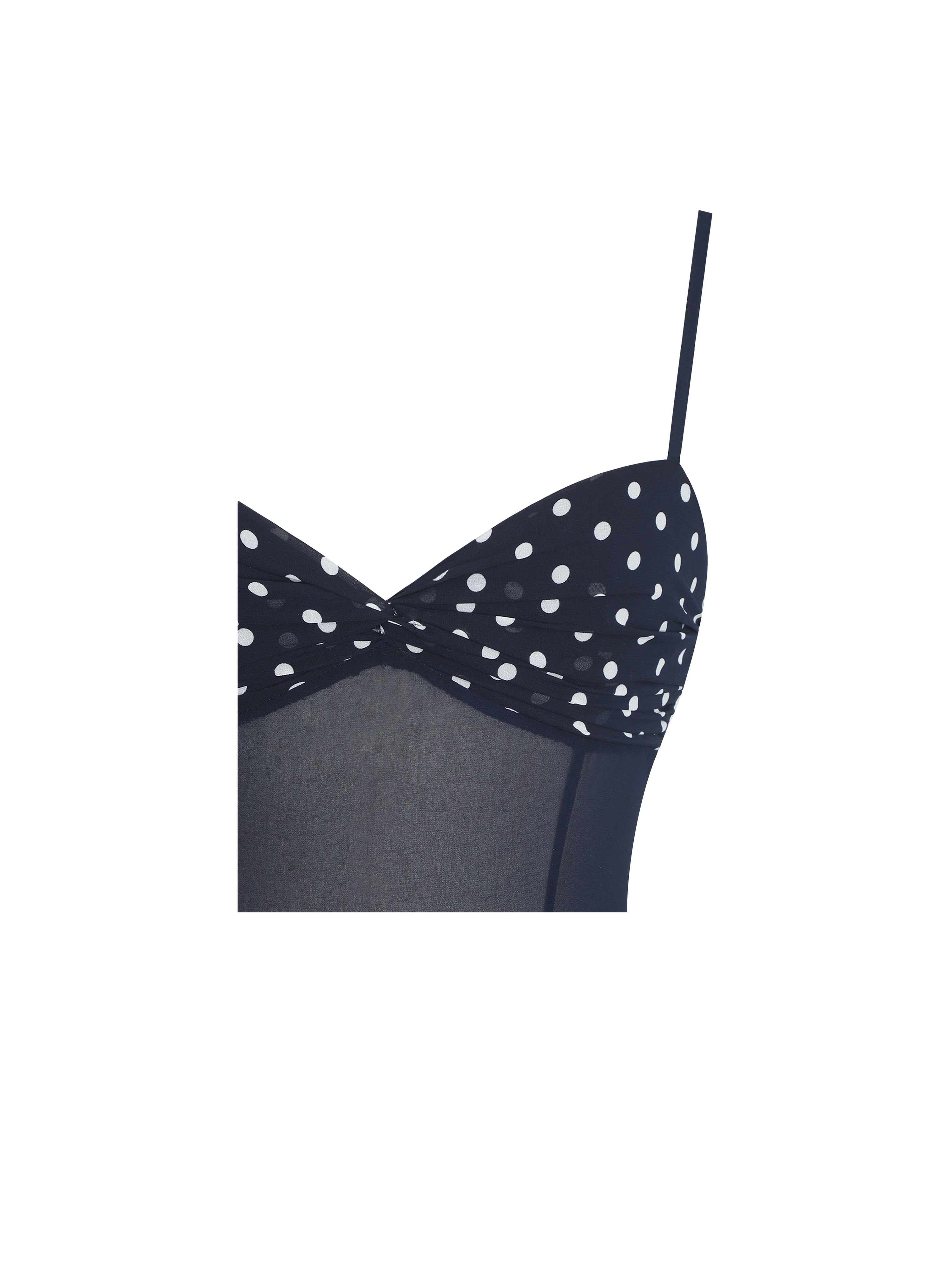 Juliette Navy Blue Polka Dot Chiffon Maxi Dress