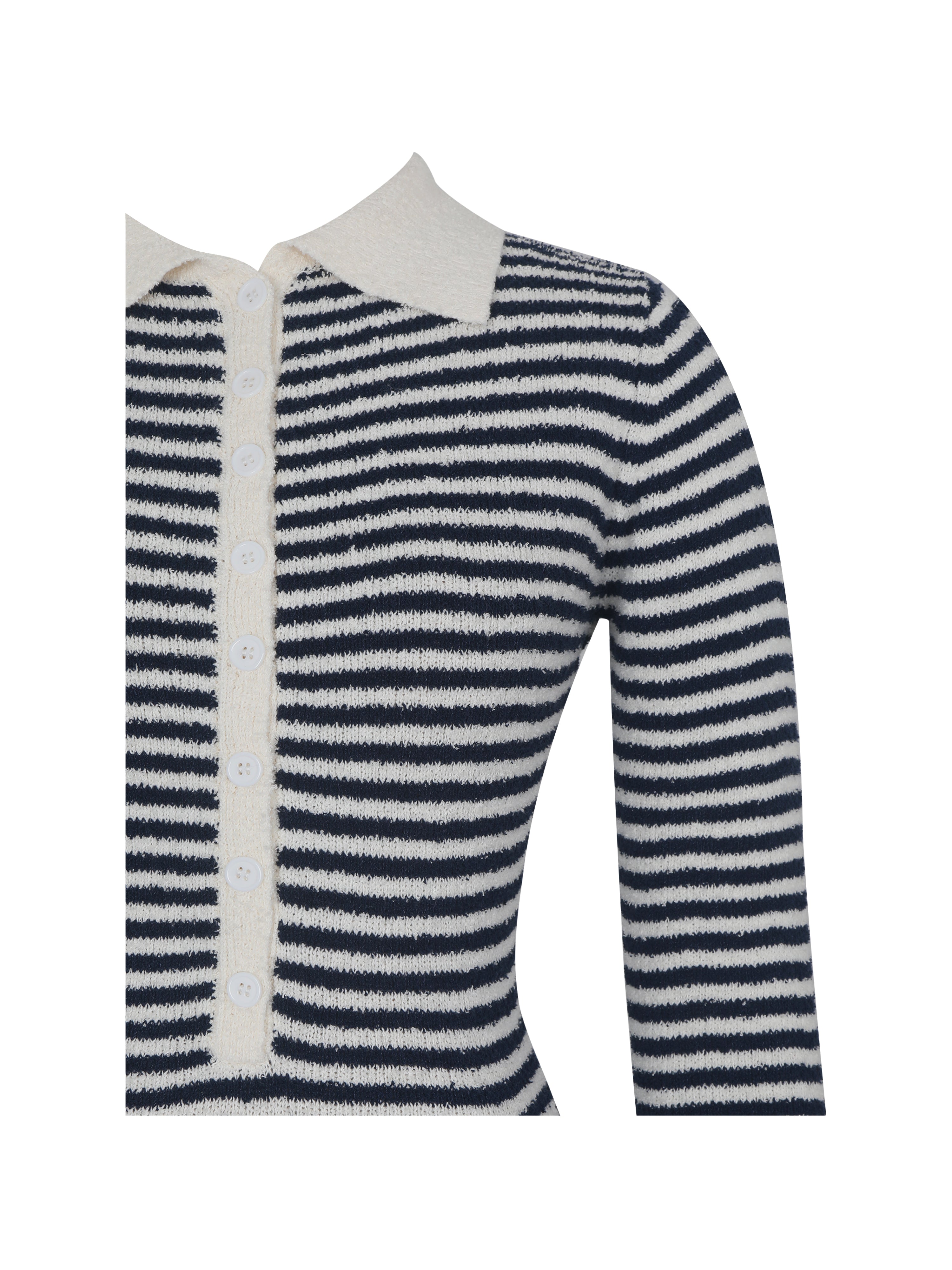 Xelie Navy & White Cotton Terry Knit Mermaid Maxi Dress
