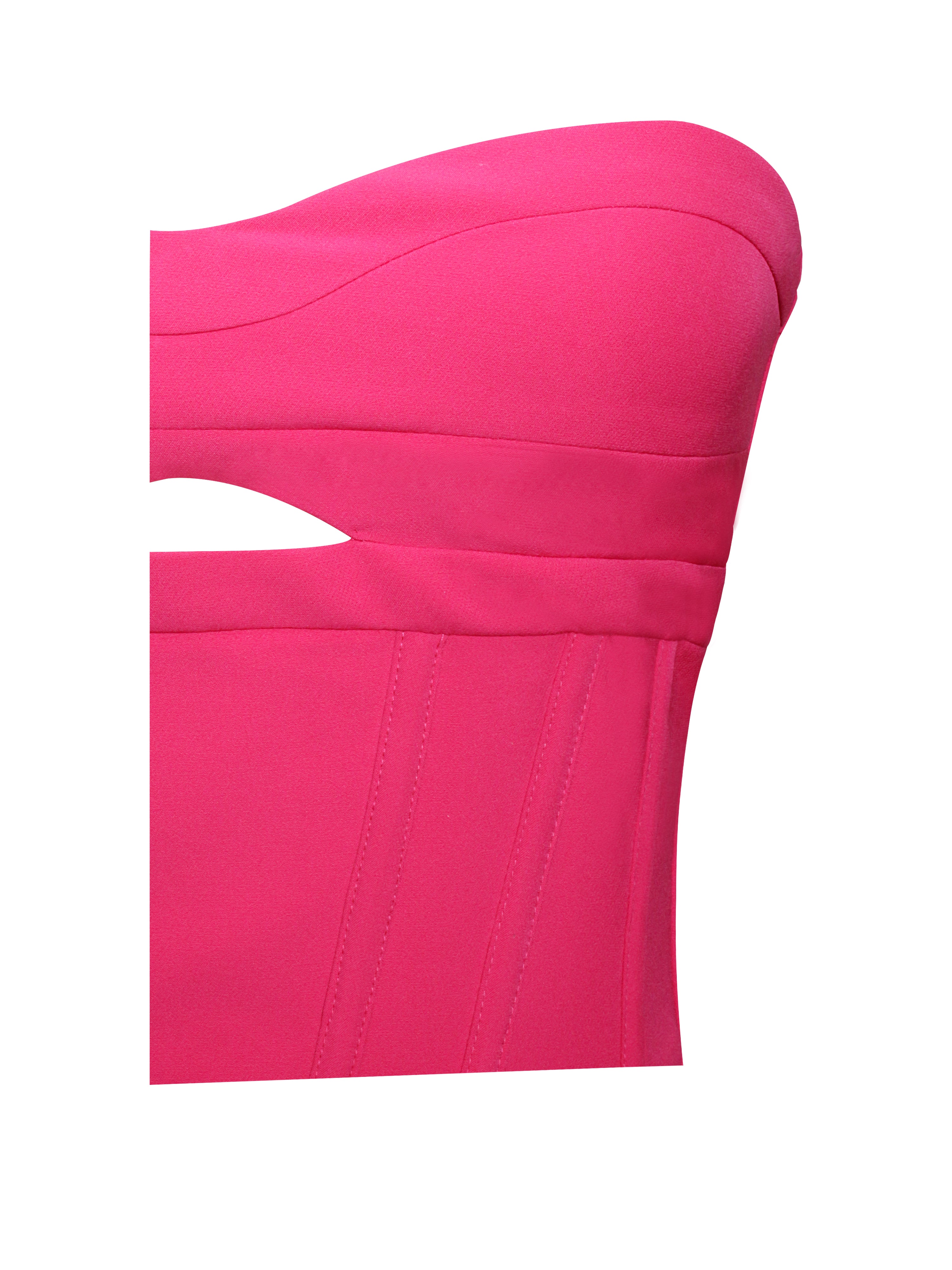 Maia Fuchsia Halter Neck Corset Midi Sundress