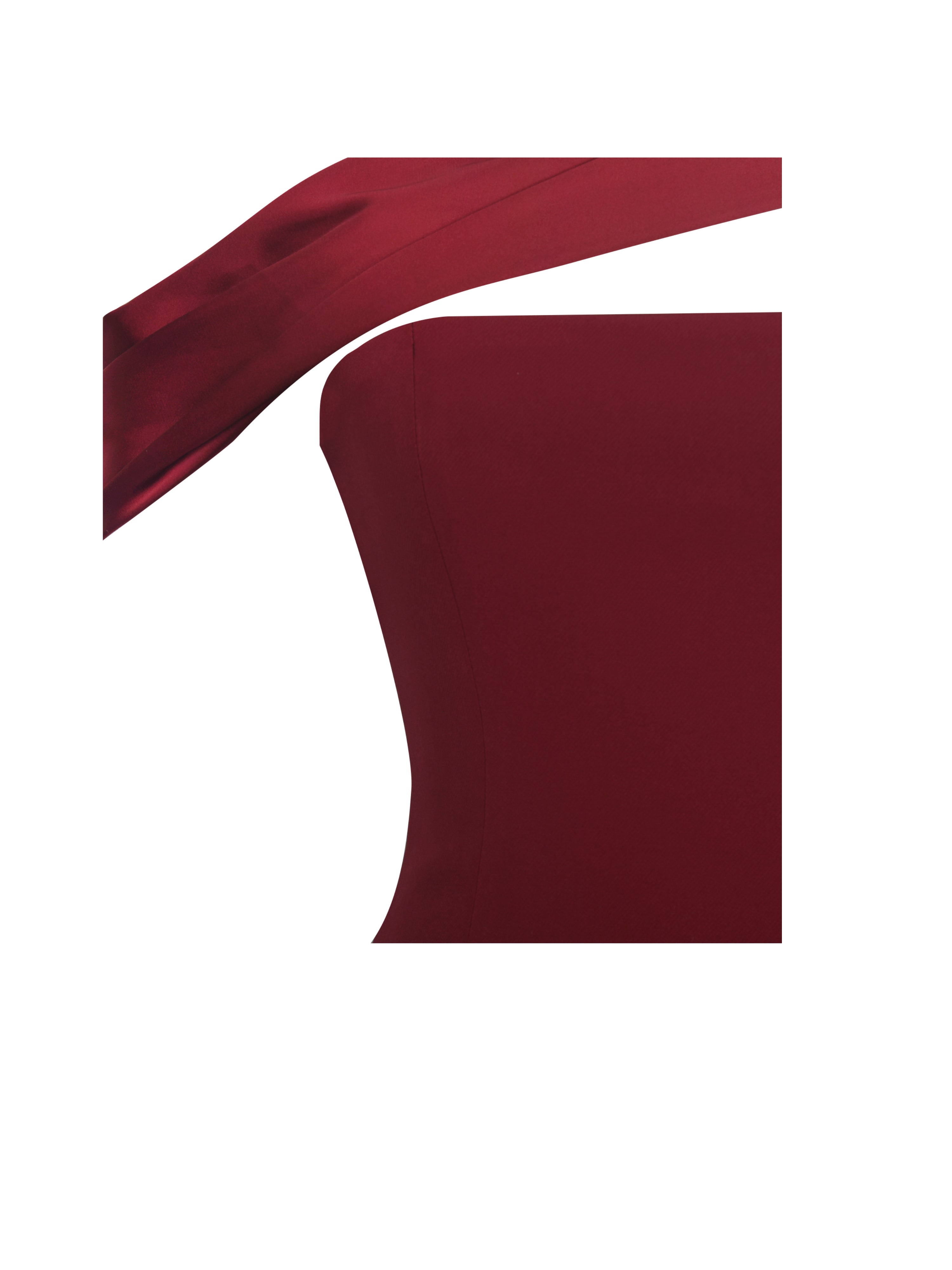 Ovelia Crimson Satin Ribbon Strapless Mini Dress