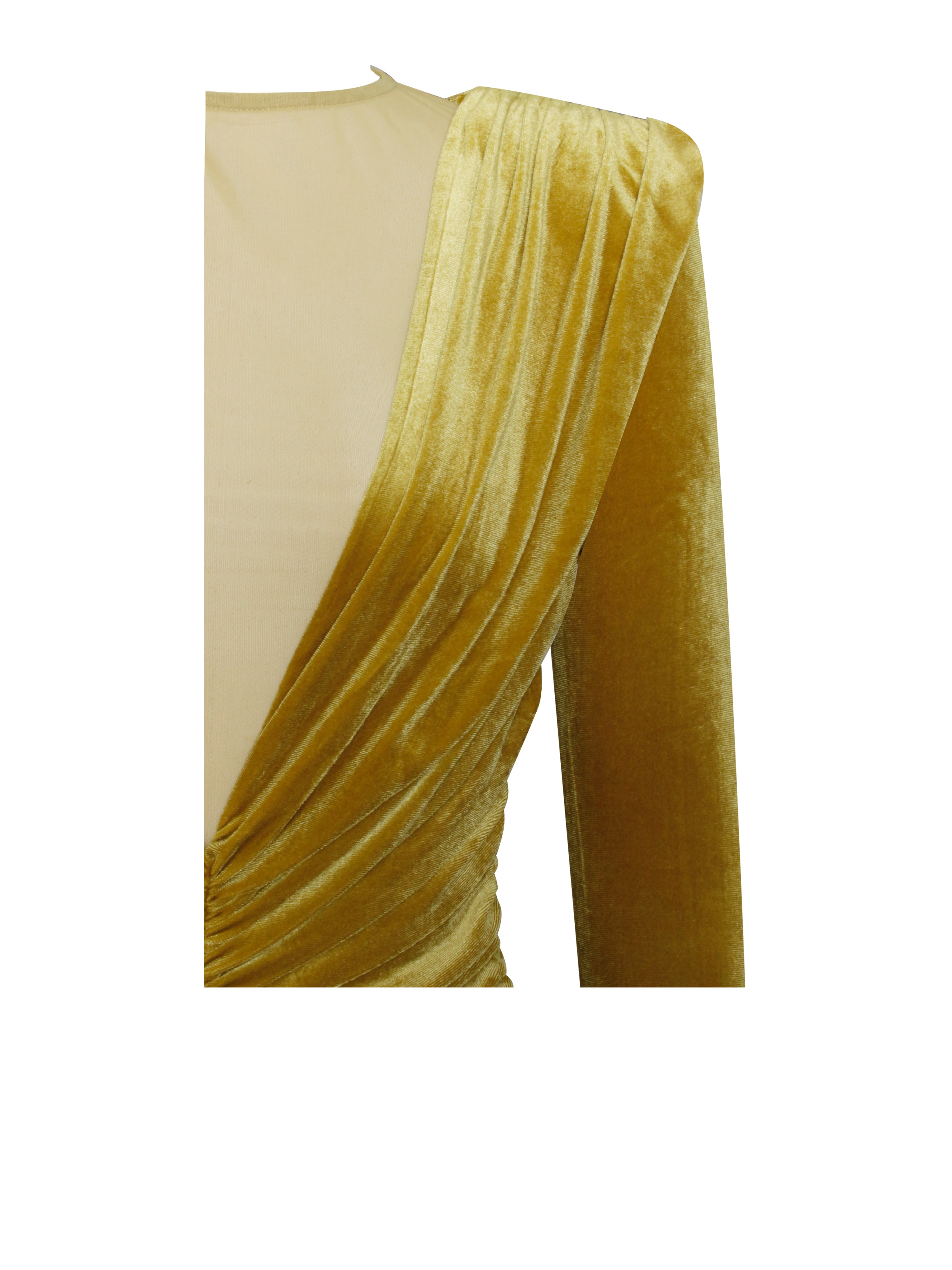 Carey Gold Velvet Long Sleeve Mini Dress (Archive Sale) Carey Gold Velvet Long Sleeve Mini Dress (Archive Sale)