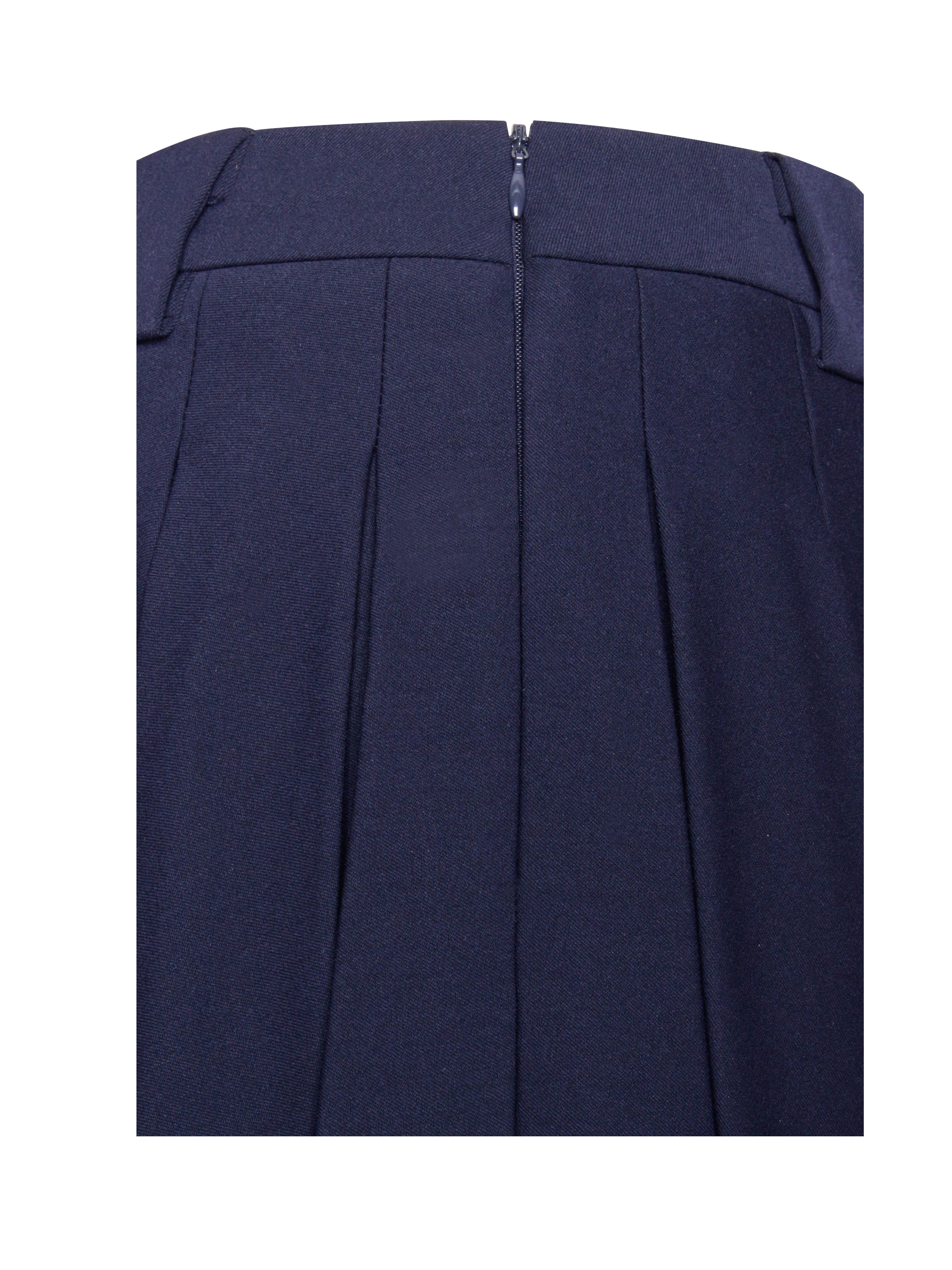 Nasya Navy Blue Pleated Mini Skirt with Inside Shorts