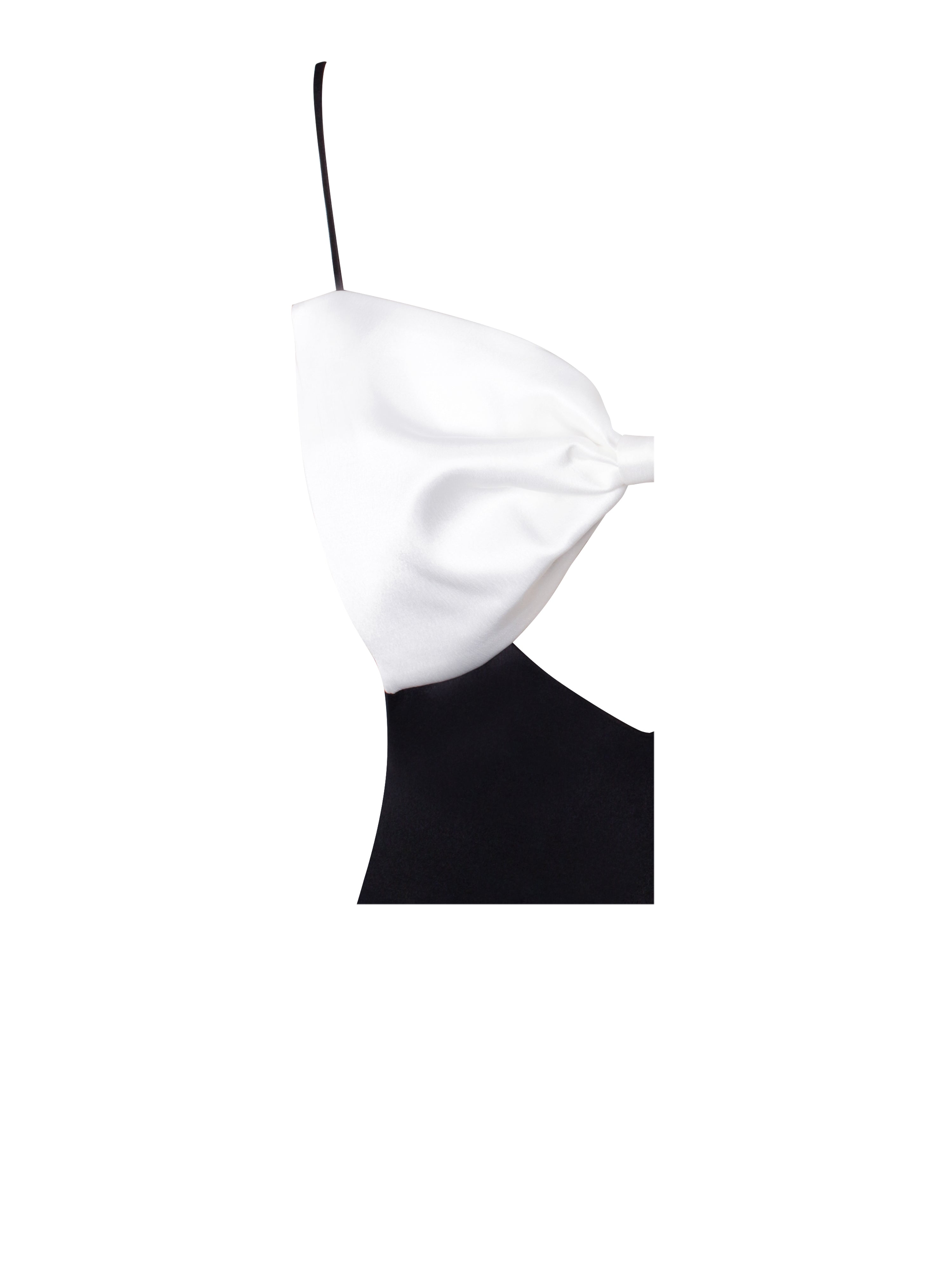 Miss Circle Eleanor Black and White Bow Satin Gown S Miss Circle Eleanor Black and White Bow Satin Gown S