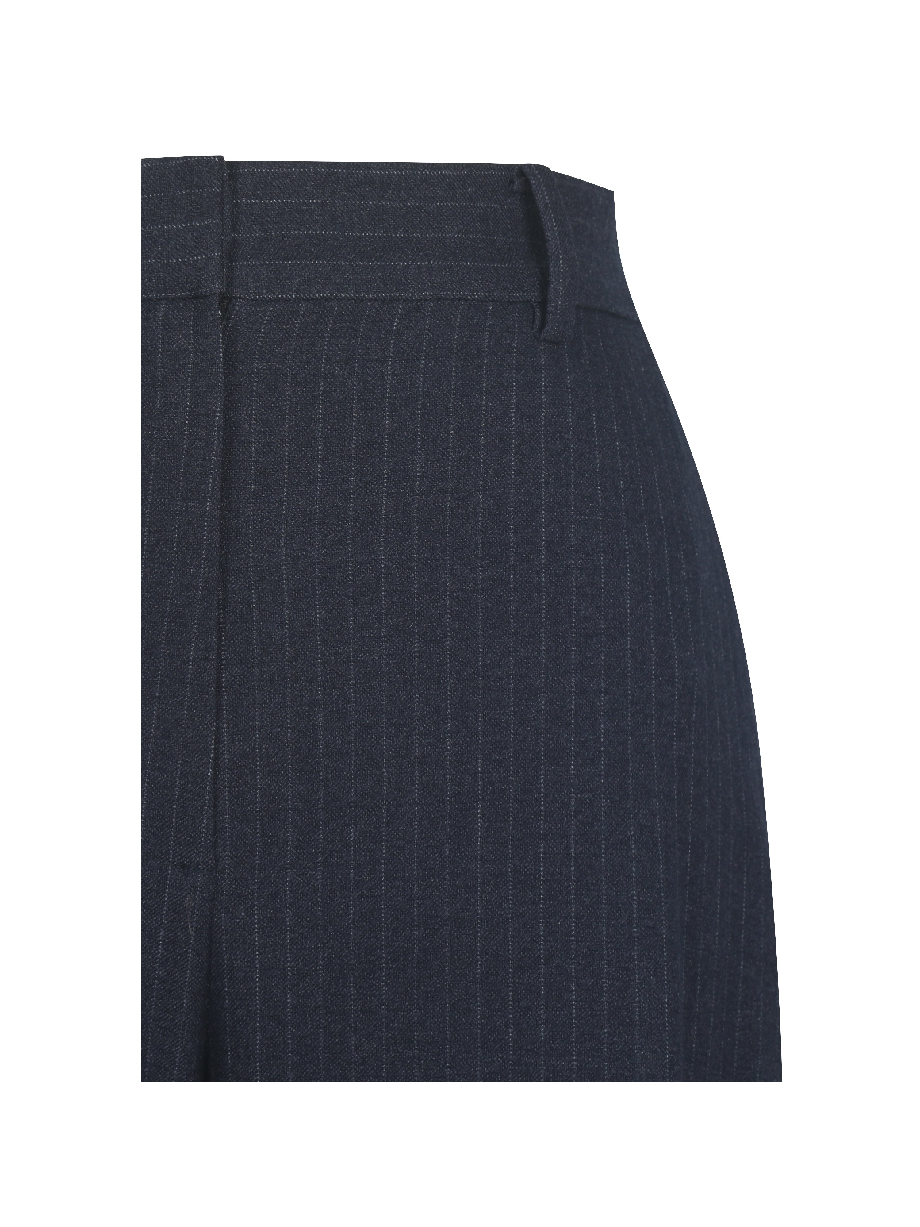 Quinnie Navy Striped High-Waisted Straight Leg Pant