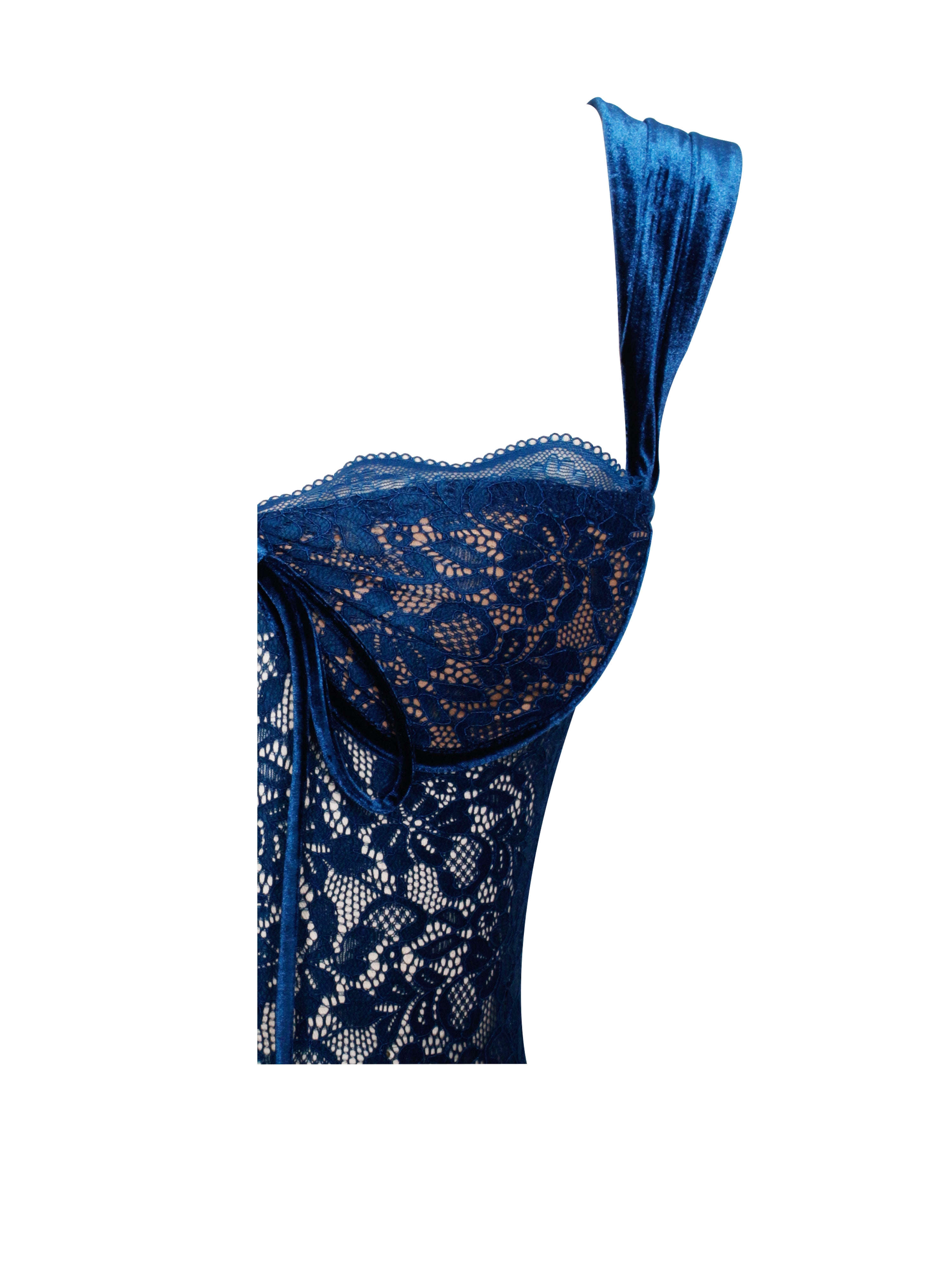 Miss Circle Women's Veronica Teal Lace Maxi Dress - Navy Miss Circle Women's Veronica Teal Lace Maxi Dress - Navy