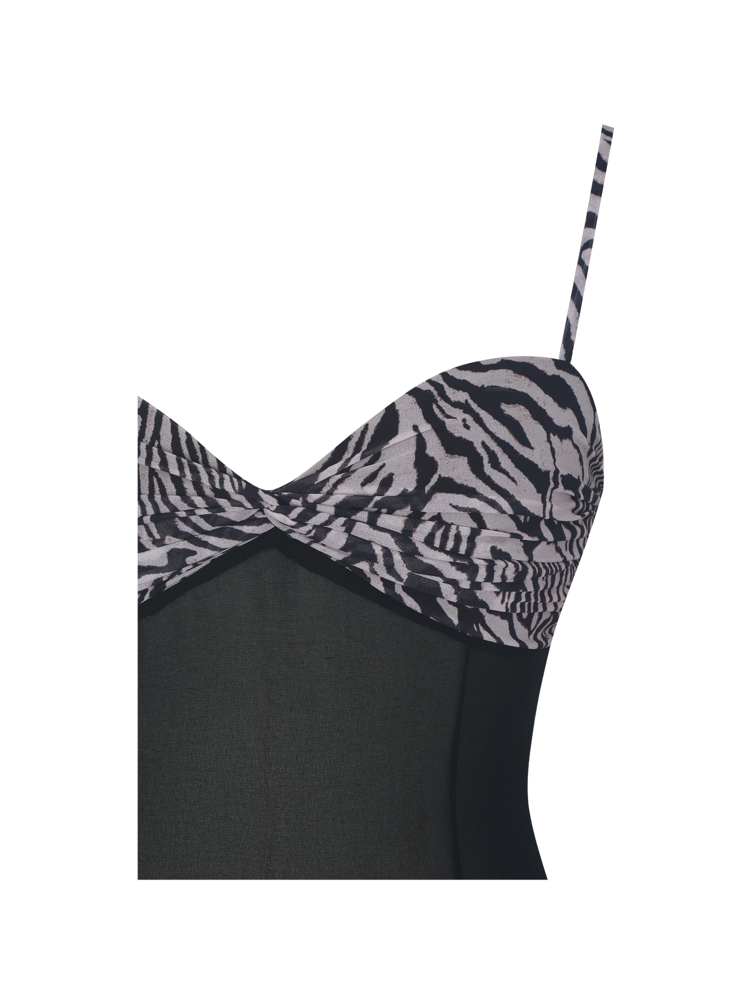 Onora Zebra Print Chiffon Dipped Waist Maxi Dress