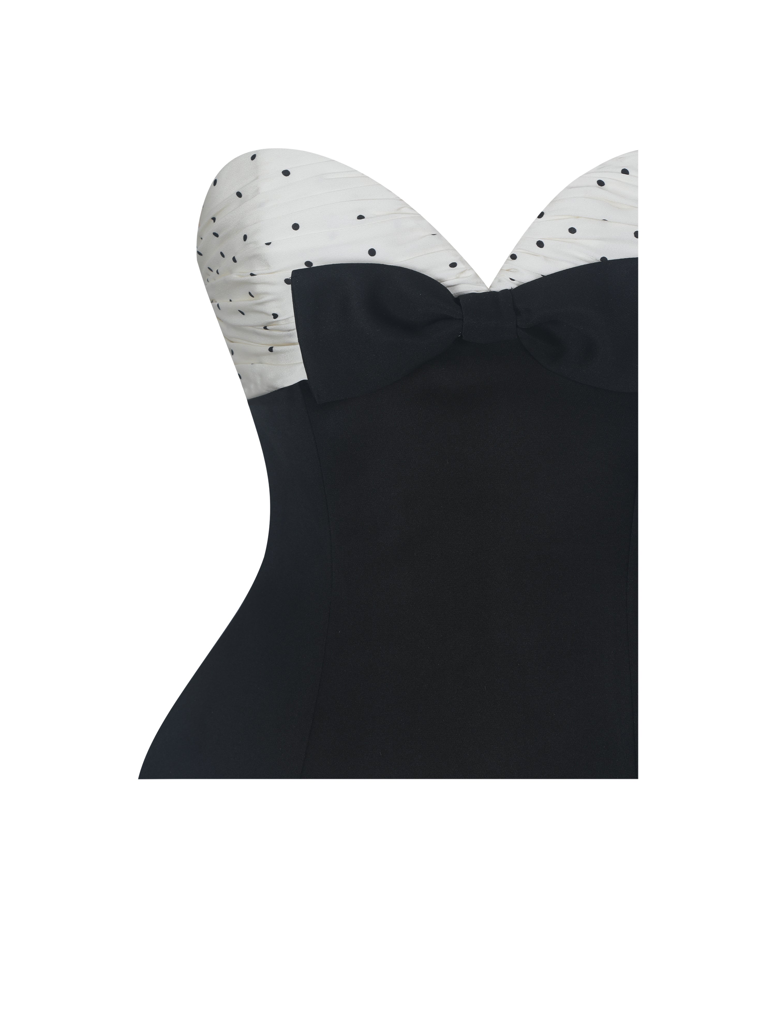 Ulrike Black and White Polka Dot Sweetheart Peplum Top