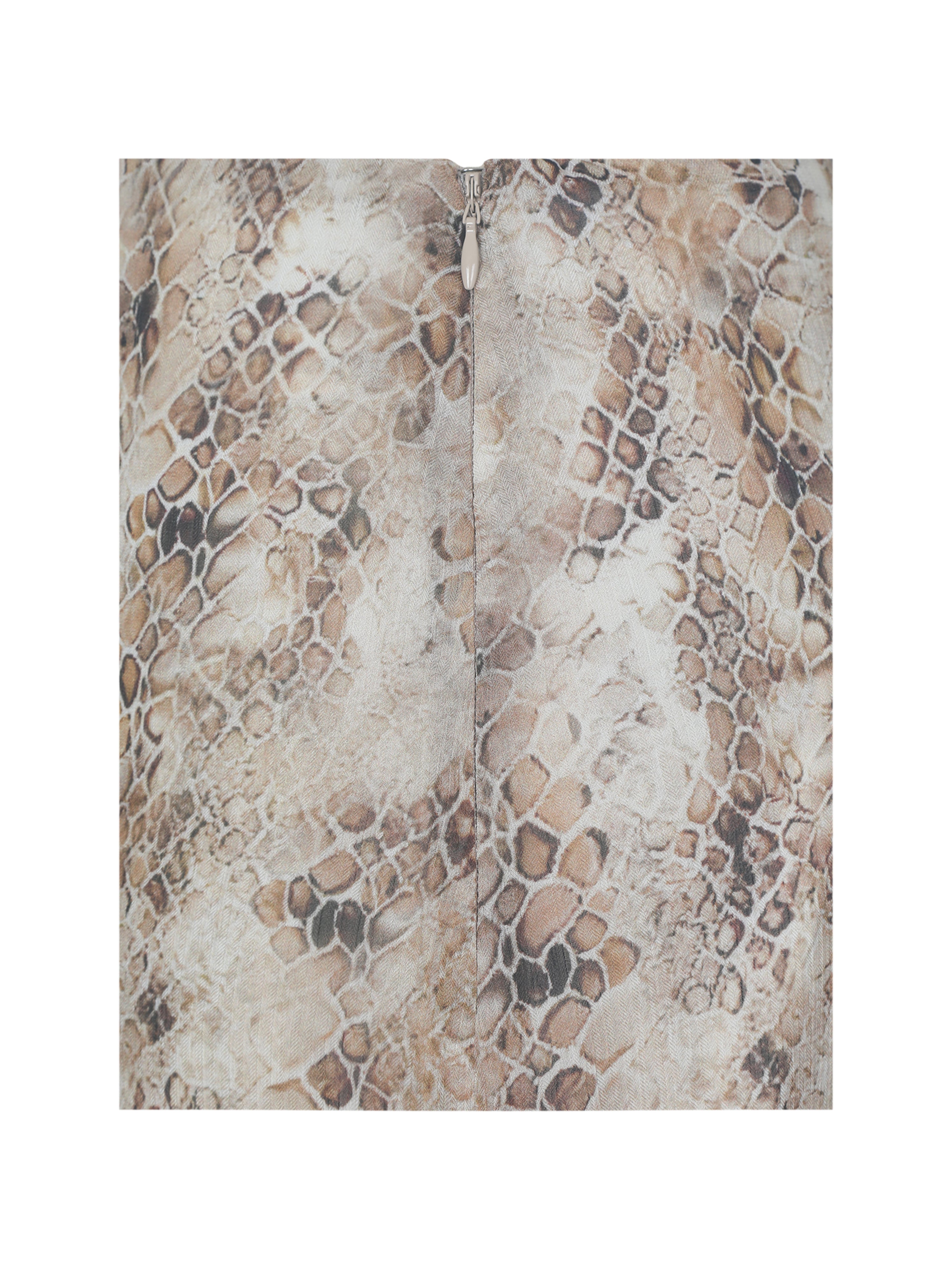 Umarah Tan Reptile Print Asymmetrical Ruffled Skirt