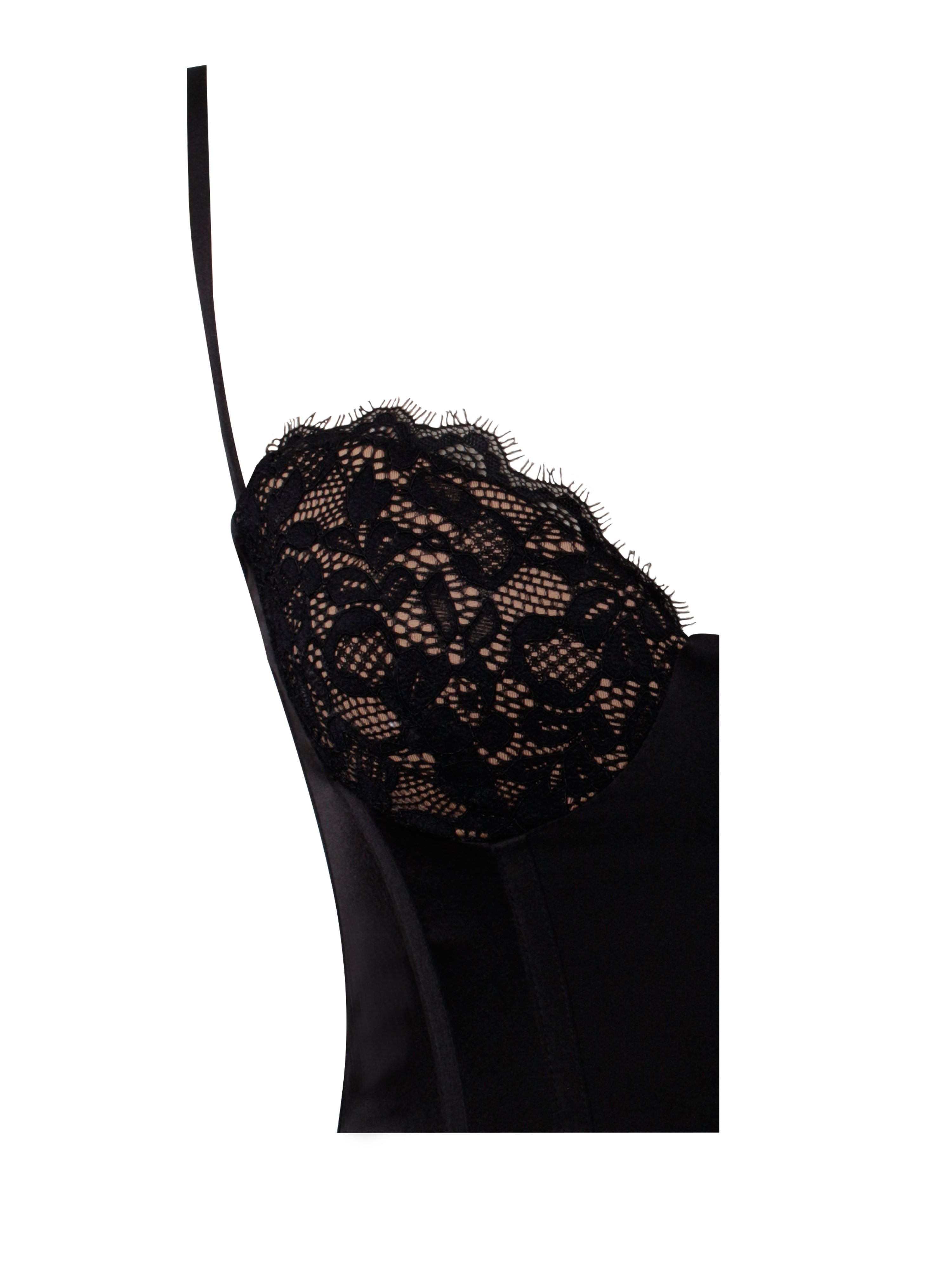 Zaira Black Lace Satin Corset Dress