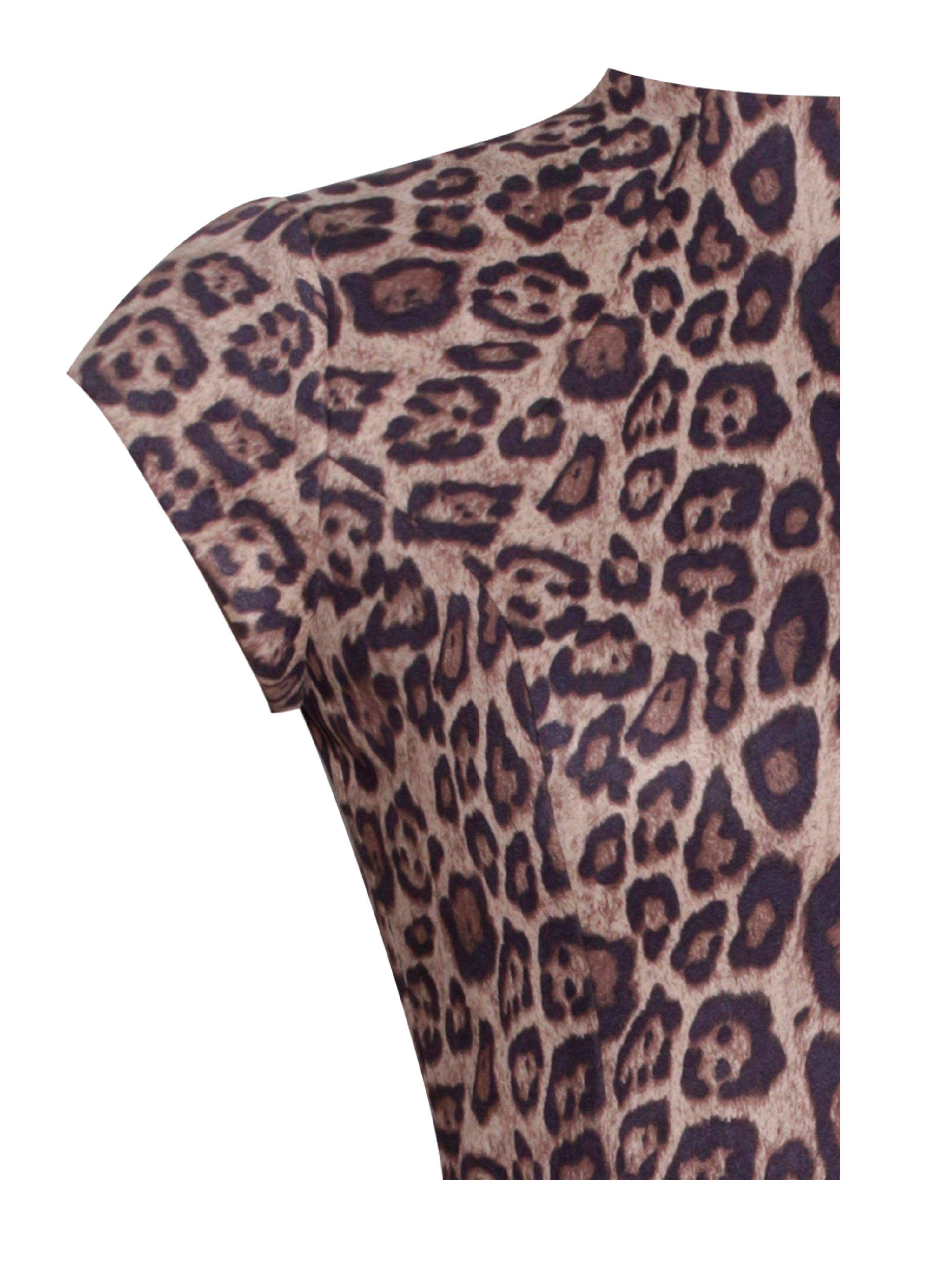 Jacqueline Backless Cheetah Print Mini Puffy Dress