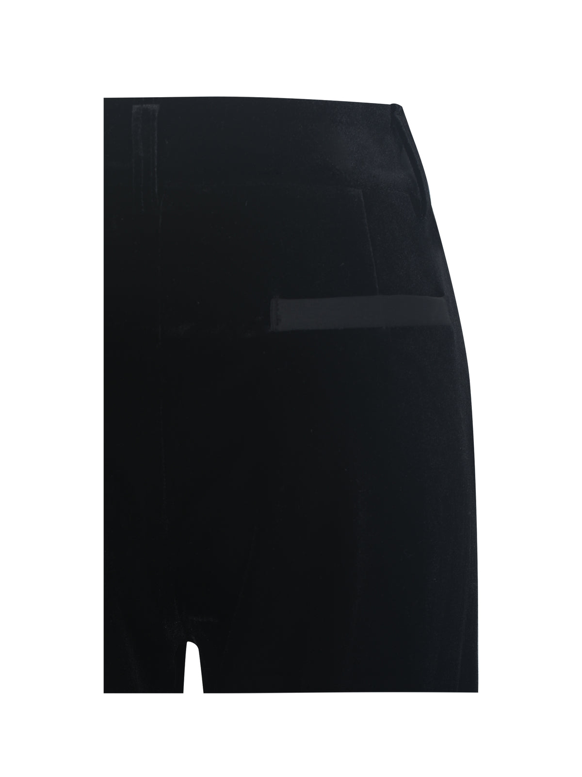 Ronnie Low-Waisted Straight-Leg Black Velvet Pants