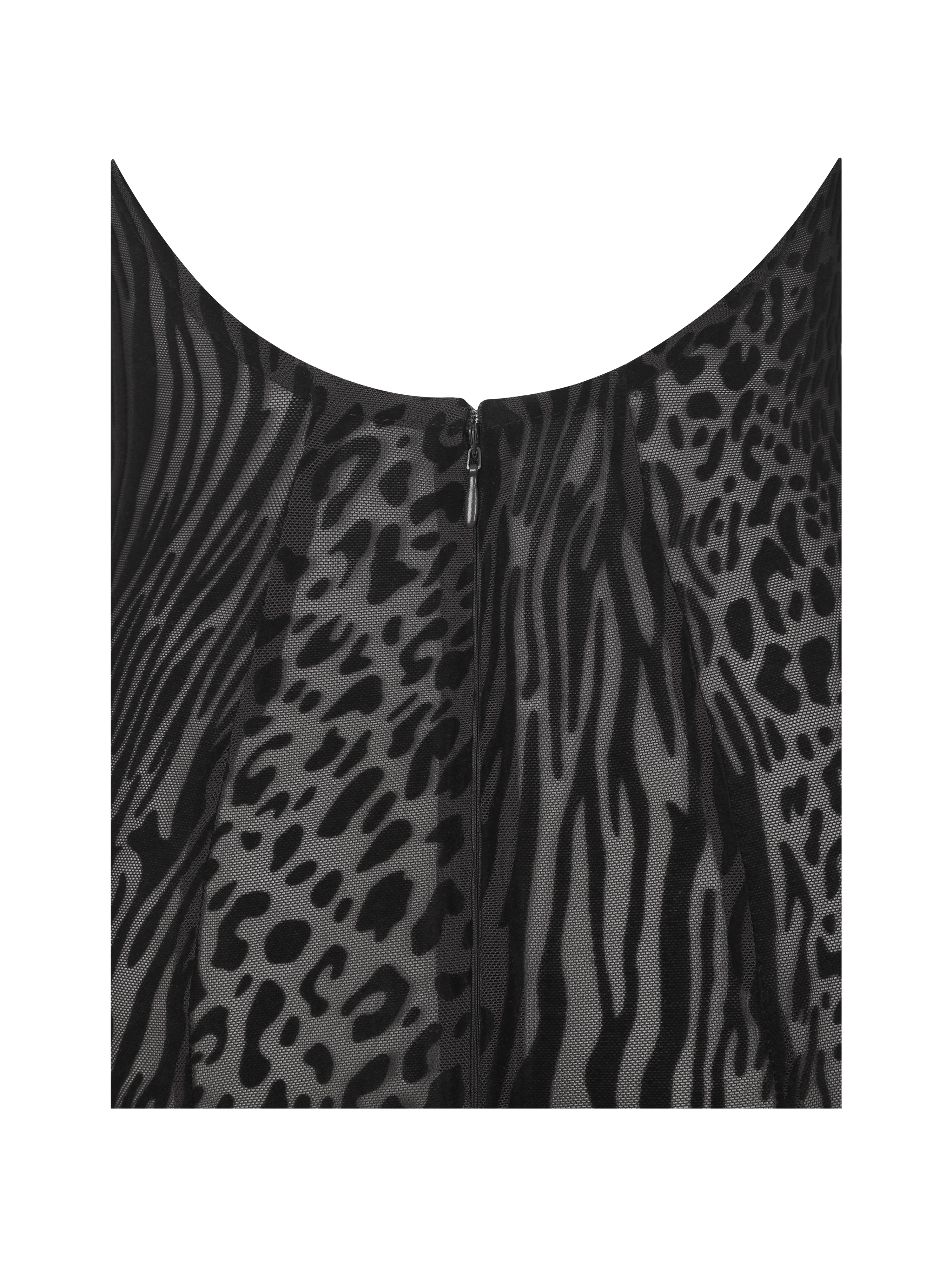 Tyanna Black Burnout Velvet Mesh Backless Mermaid Maxi Dress