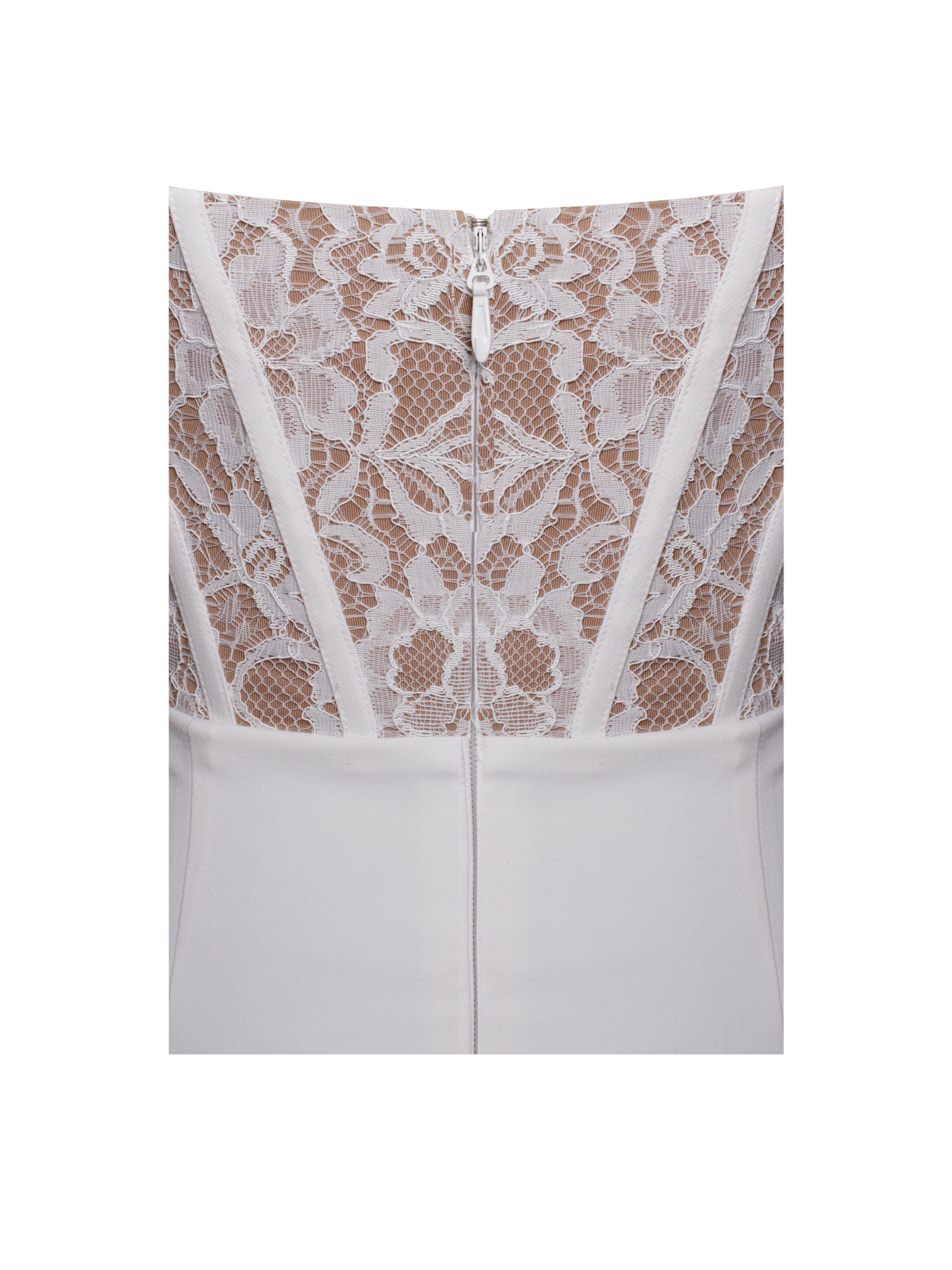 Junia White Lace Corset Maxi Dress