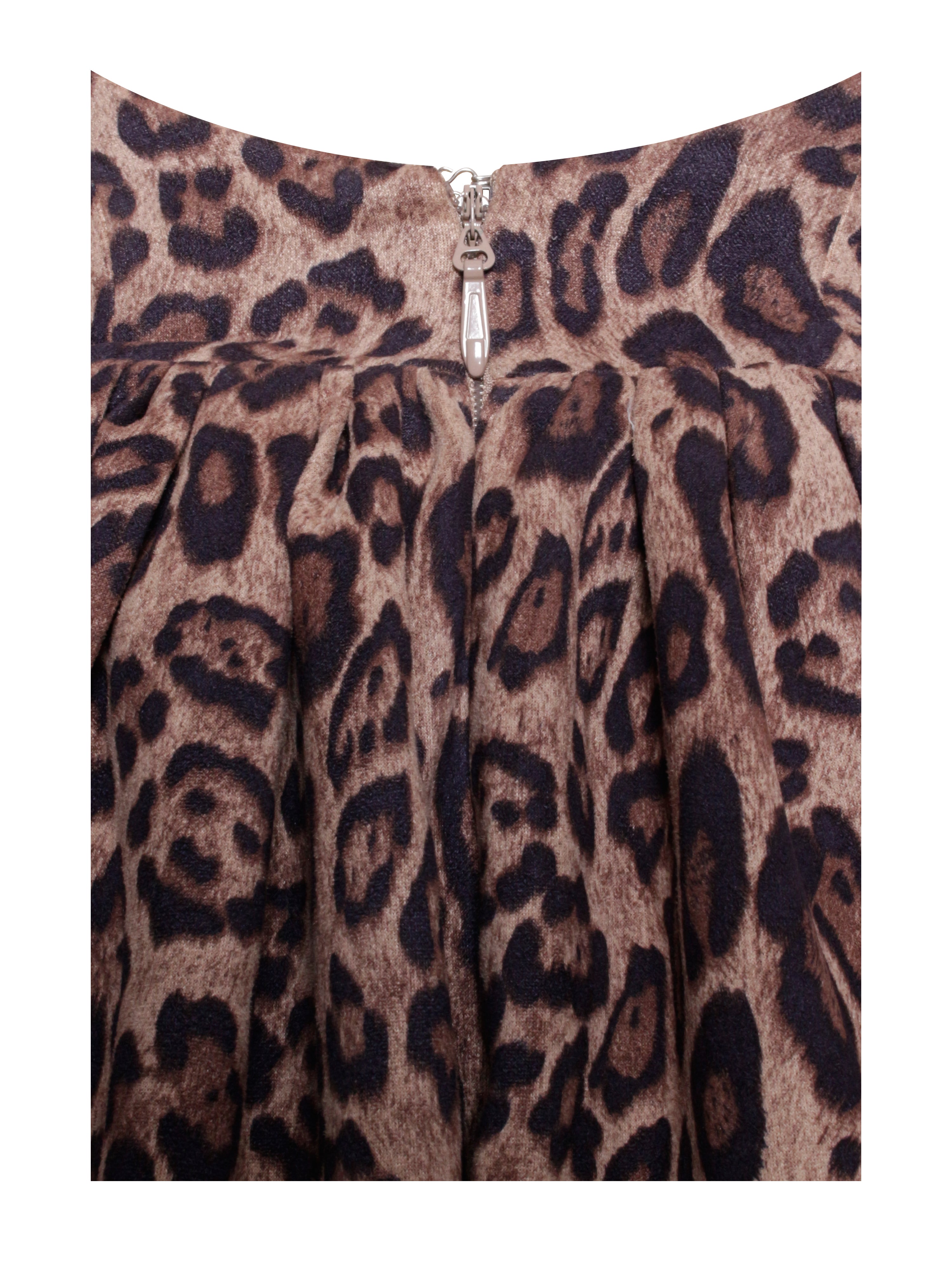 Jacqueline Backless Cheetah Print Mini Puffy Dress