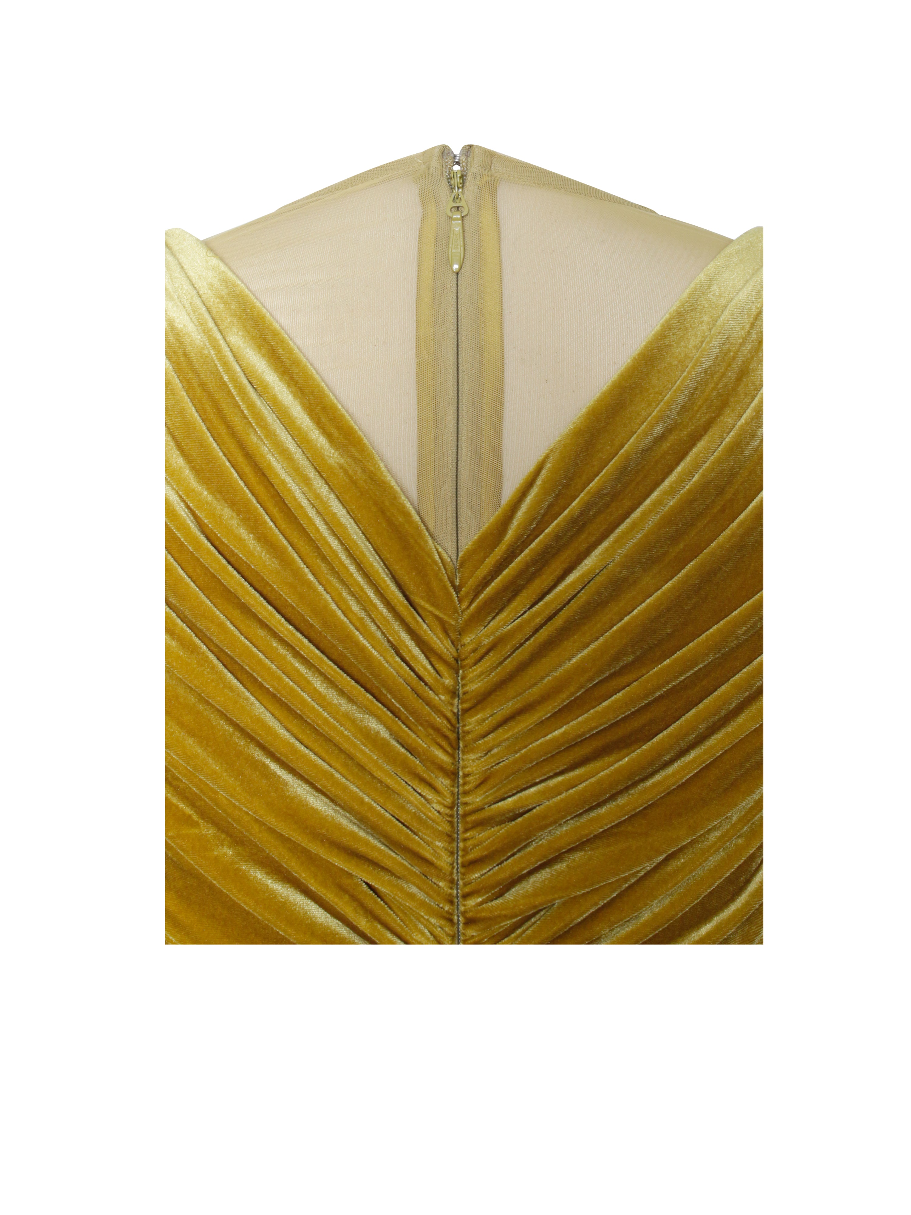 Carey Gold Velvet Long Sleeve Mini Dress (Archive Sale) Carey Gold Velvet Long Sleeve Mini Dress (Archive Sale)
