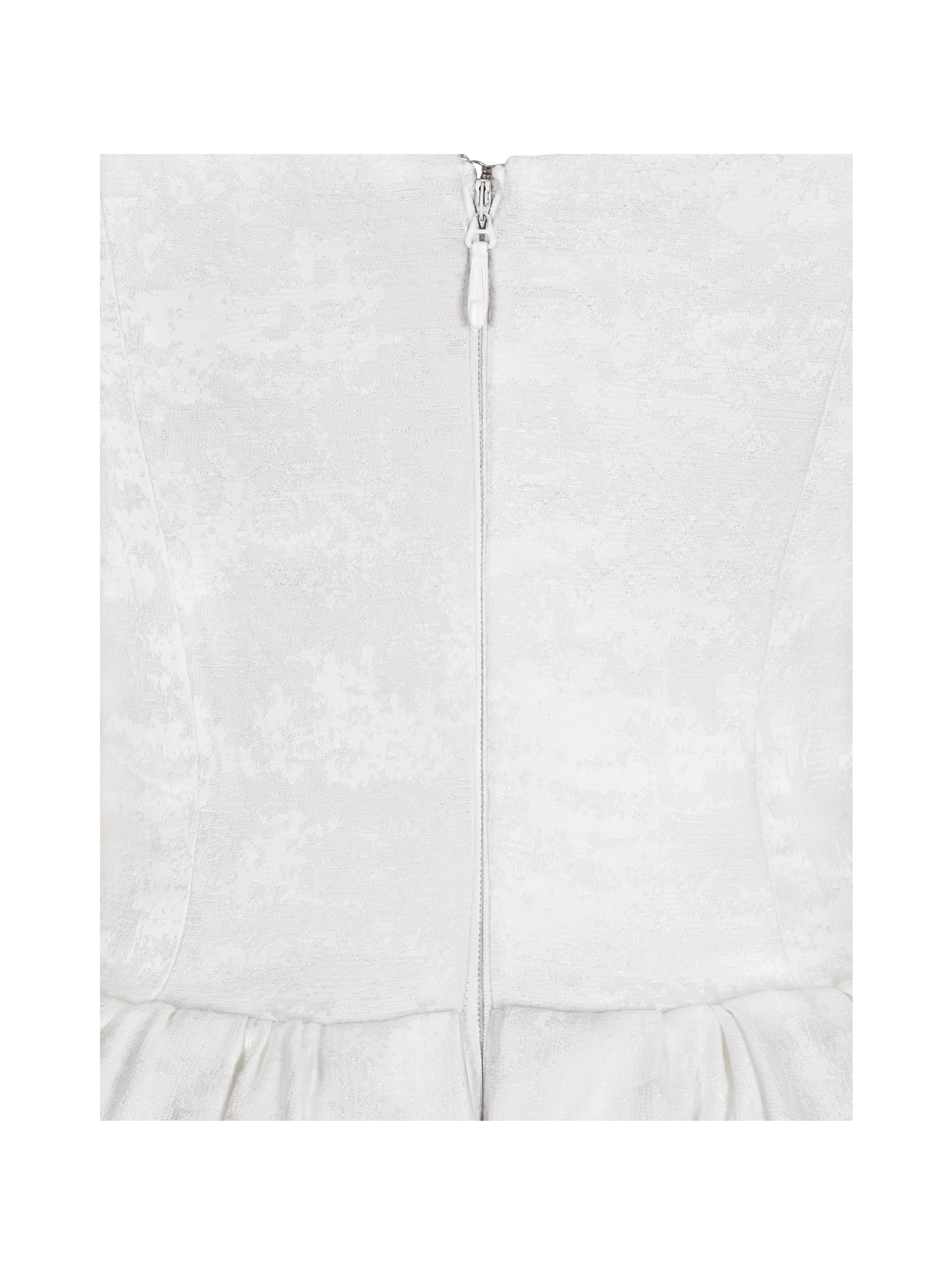 Tinsley White Jacquard Bardot Wedding Gown