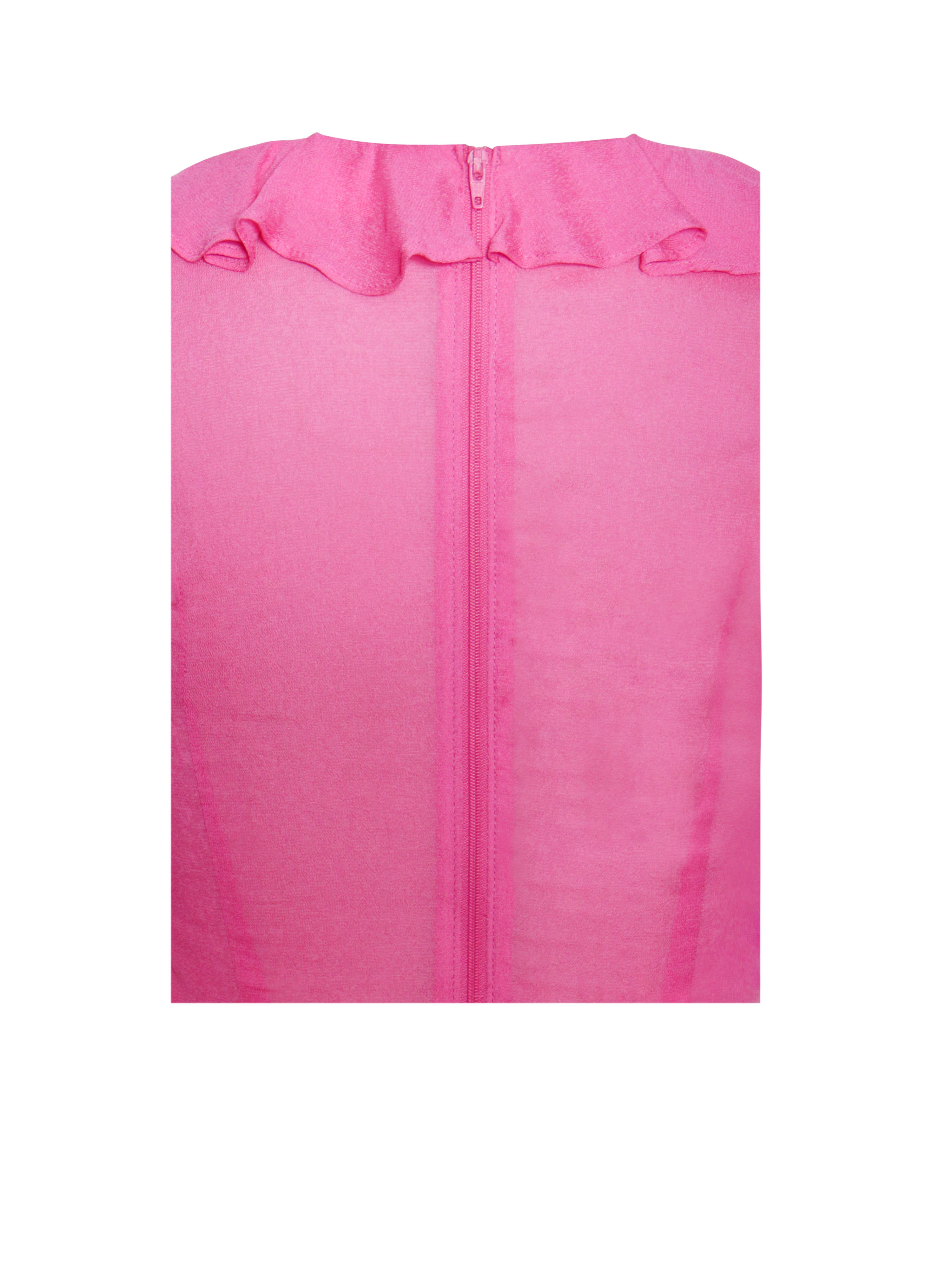 Leena Fuchsia Long Sleeve Draping Ruffle Top