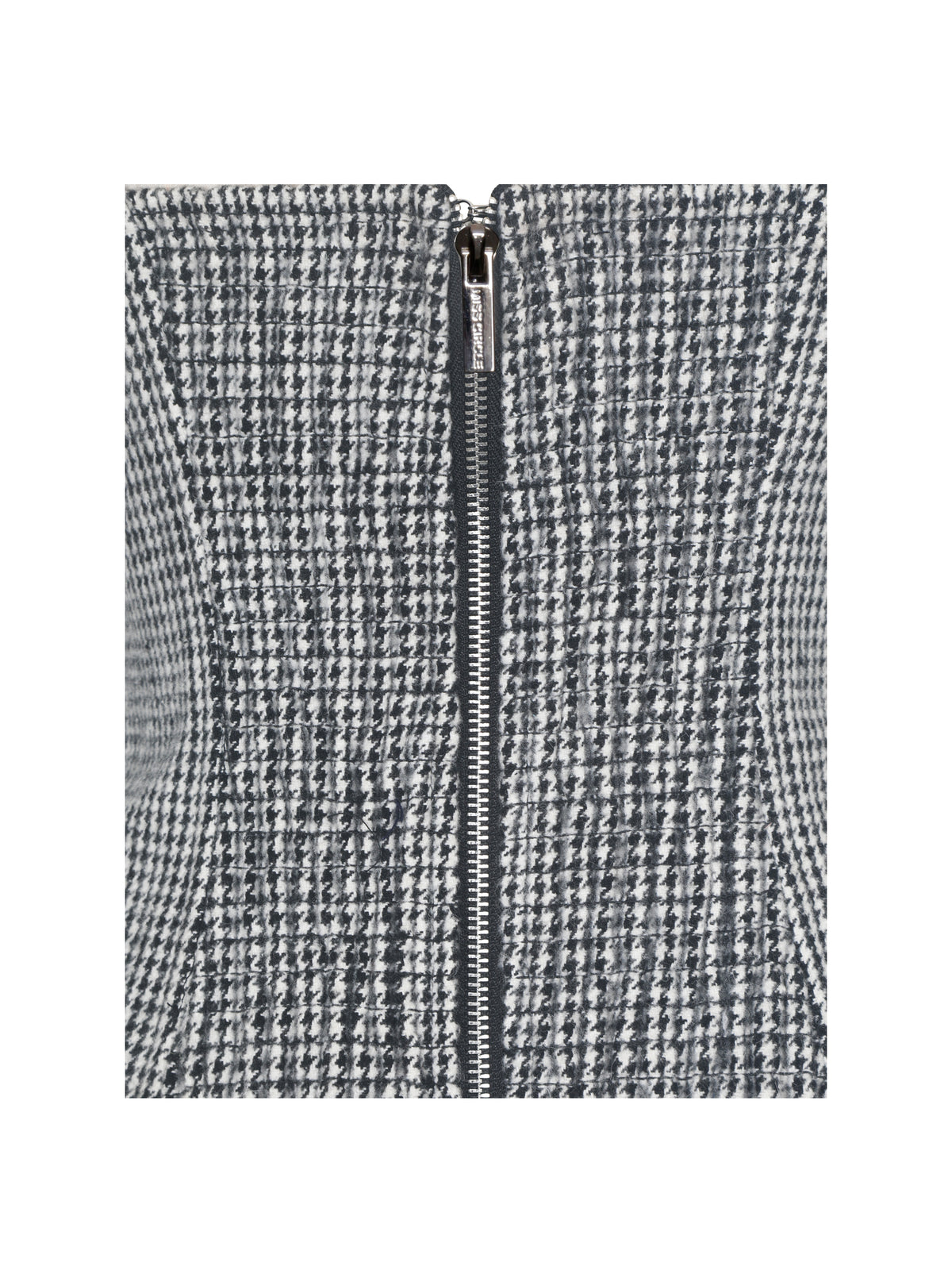 Victoire Black Micro Houndstooth Sweetheart Neckline Top
