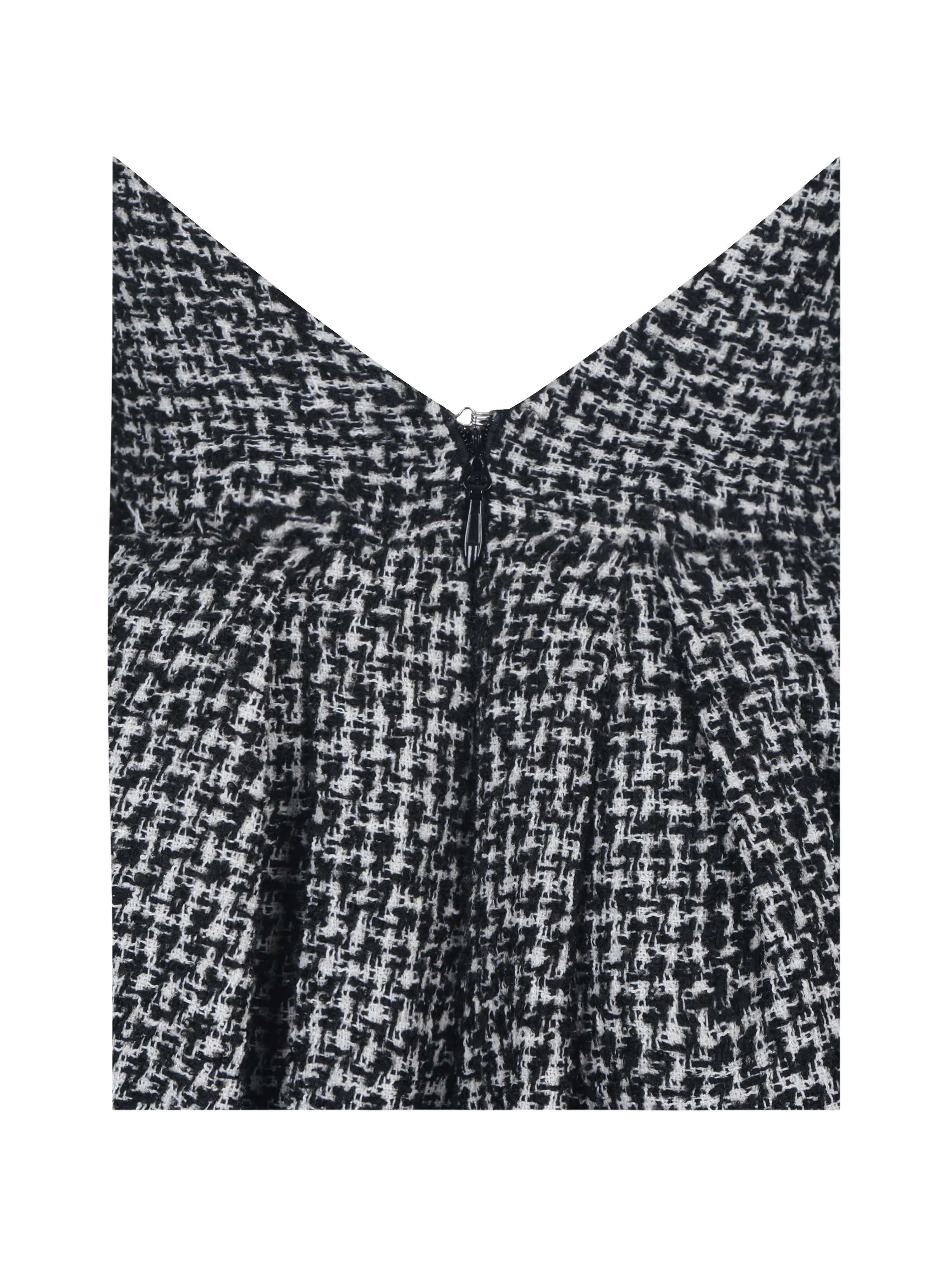 Katalina Black & White Tweed Backless Midi Dress
