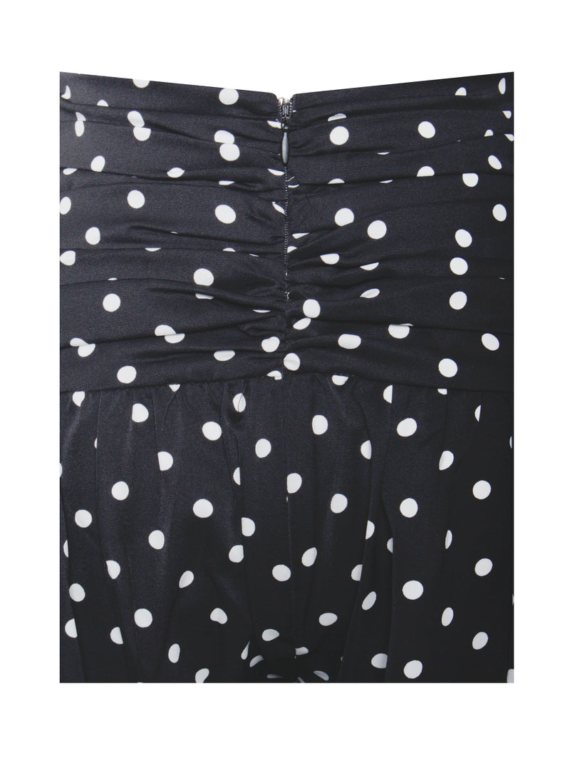 Oriana Black Polka Dots Halter Jumpsuit