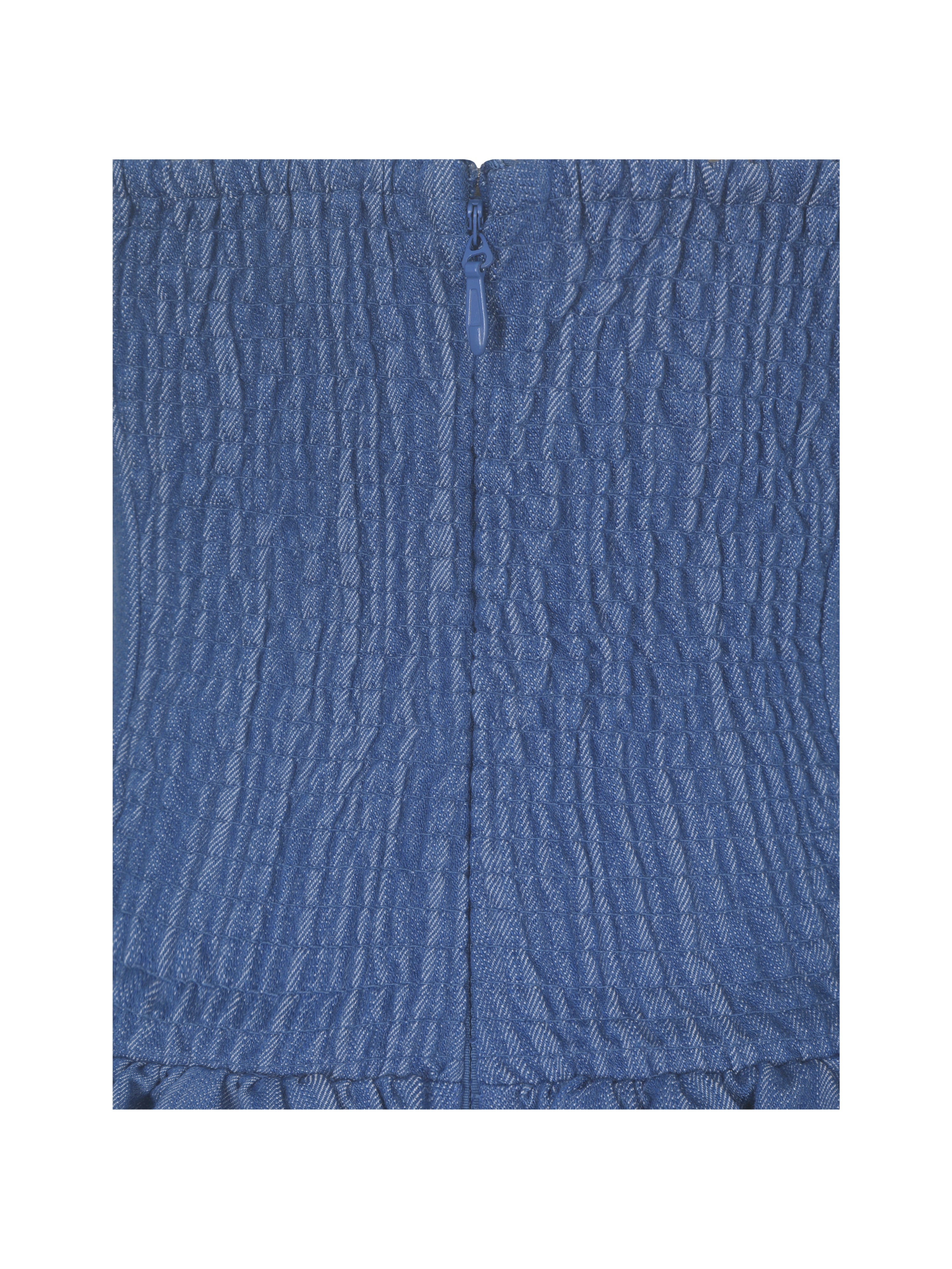 Xyan Navy Denim Lapel Halter A-Line Midi Dress