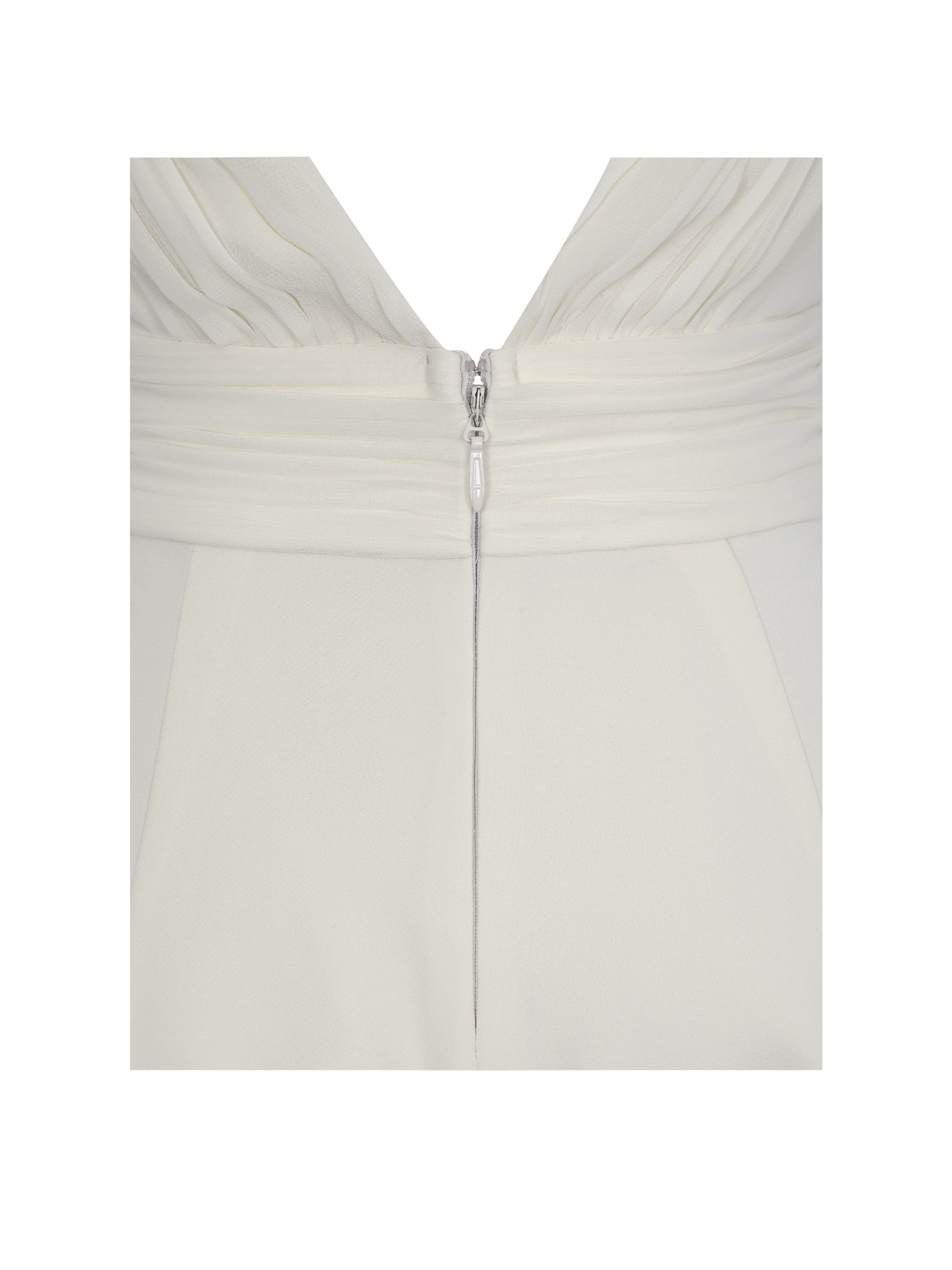 Harper Ivory Ruched V-Neck Jumpsuit with Scarf
