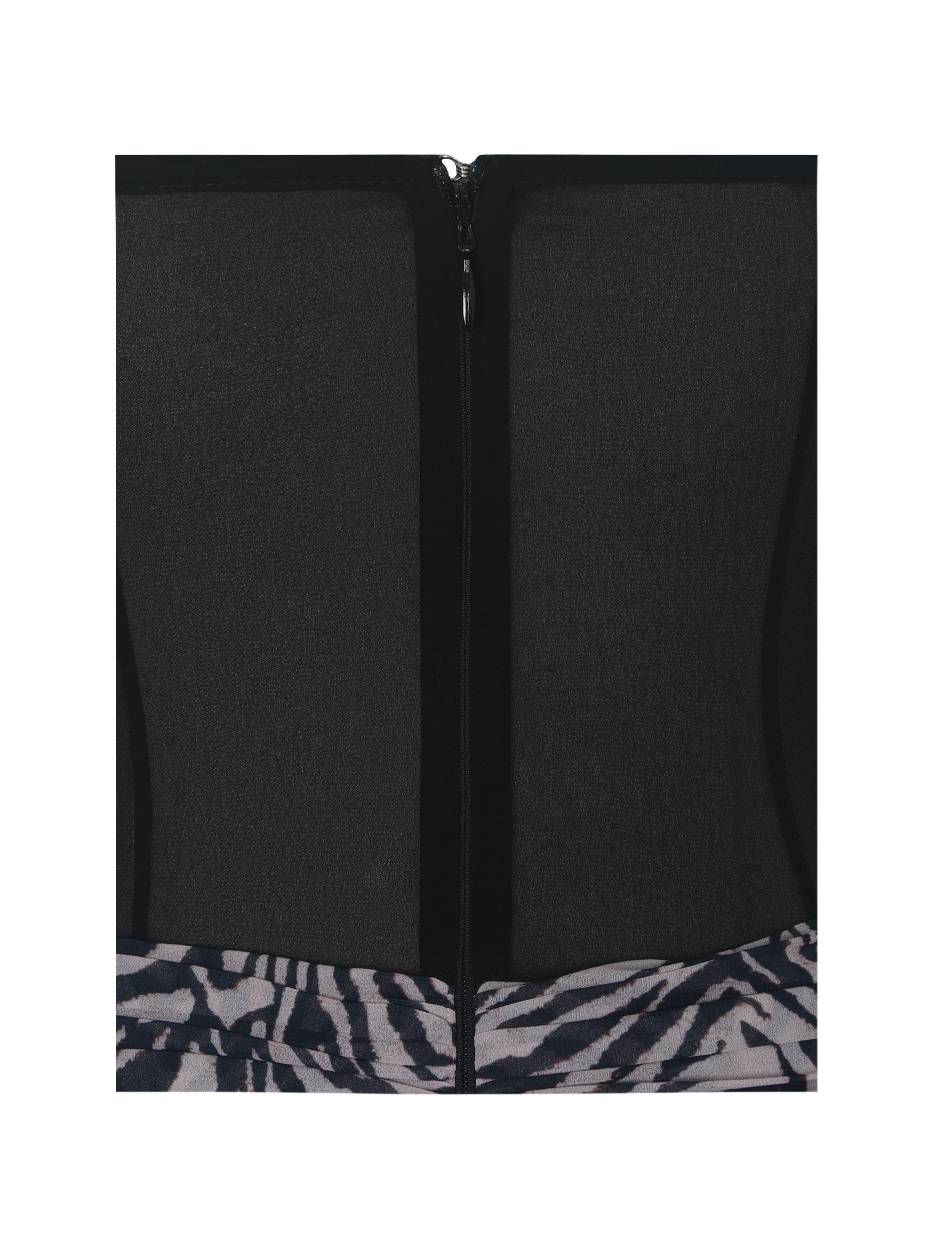 Onora Zebra Print Chiffon Dipped Waist Maxi Dress