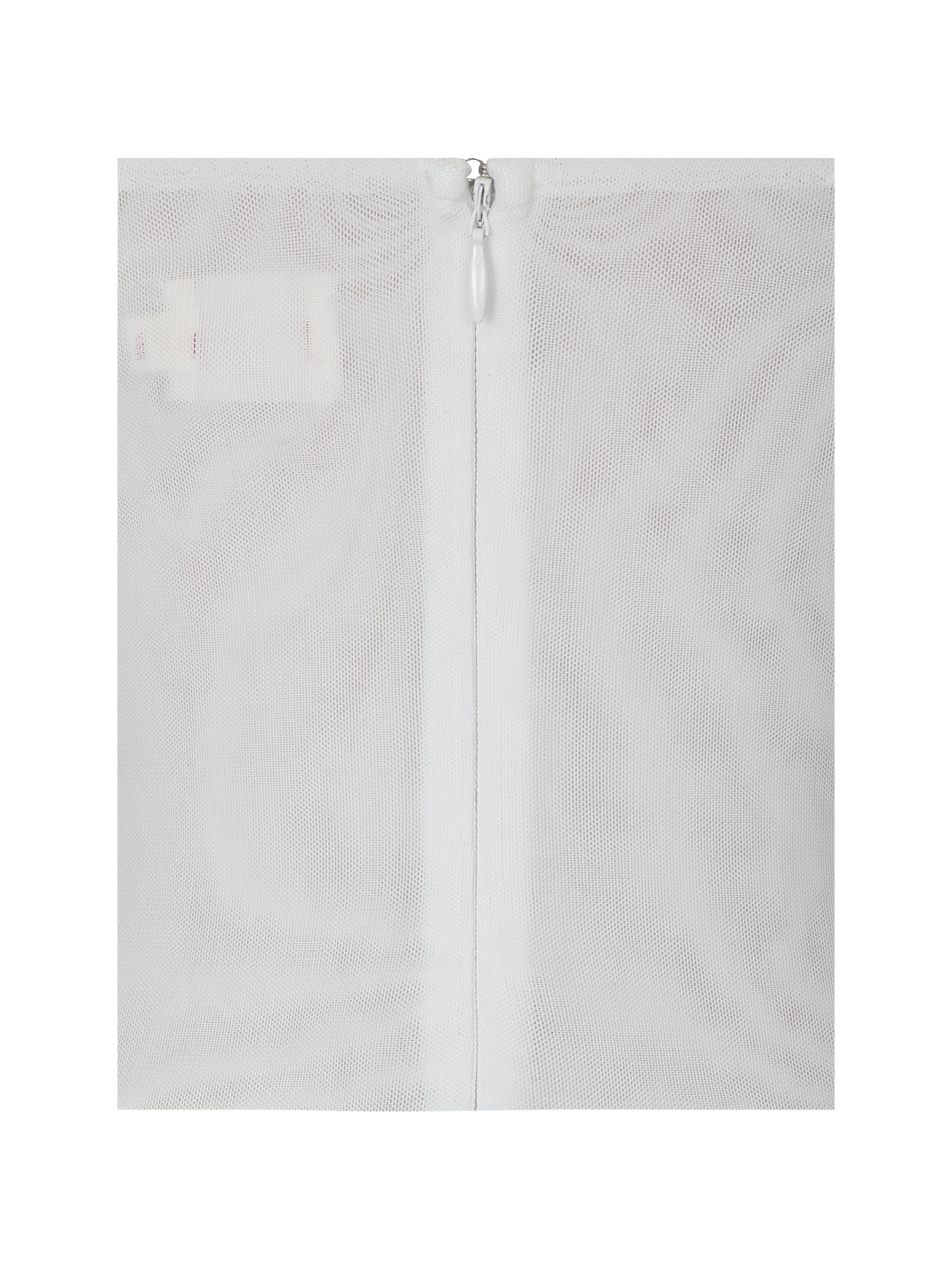 Umnia White Mesh Off-Shoulder Drape Mini Dress
