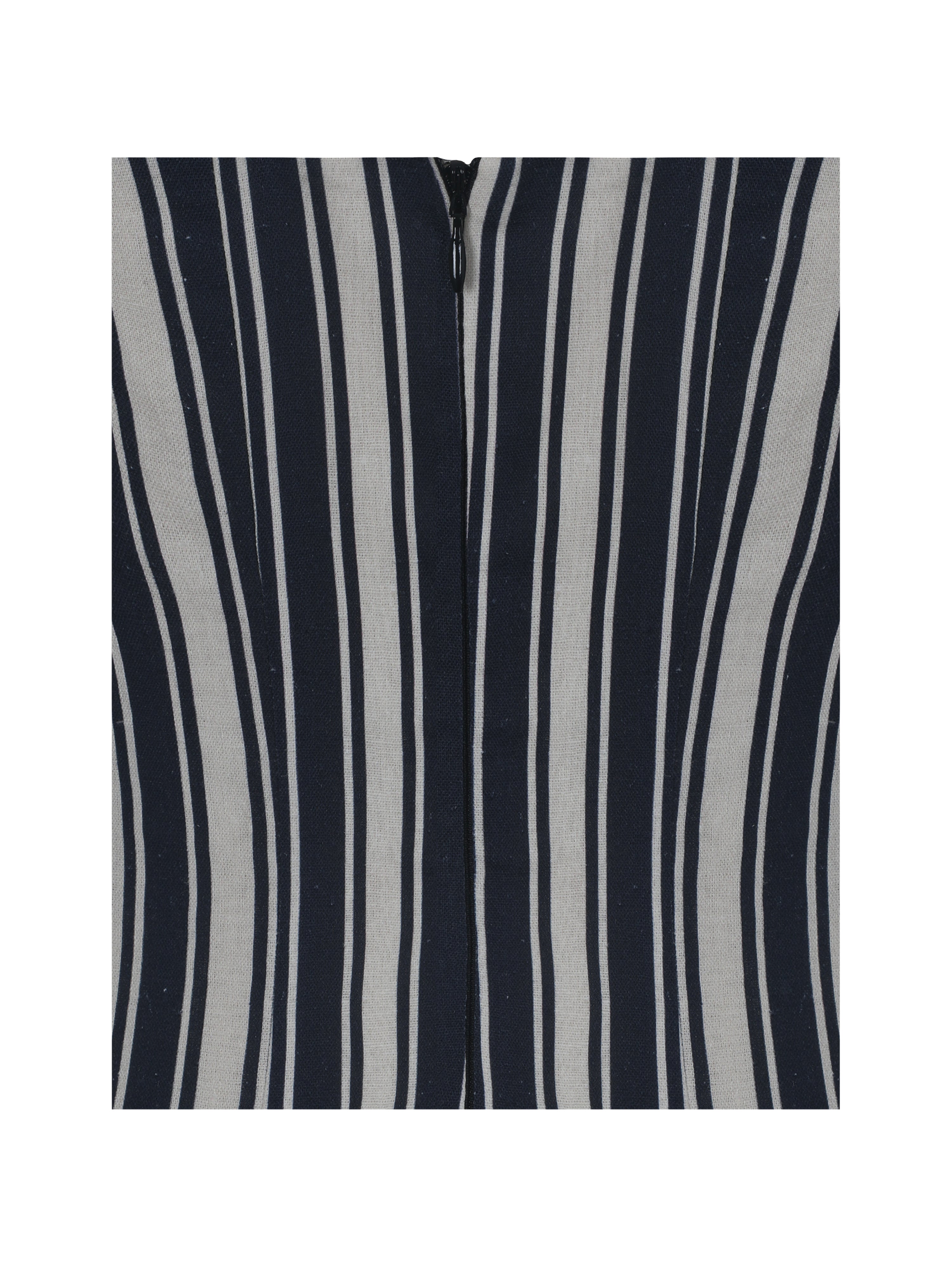 Wyanne Black & White Linen Striped Strapless Midi Dress