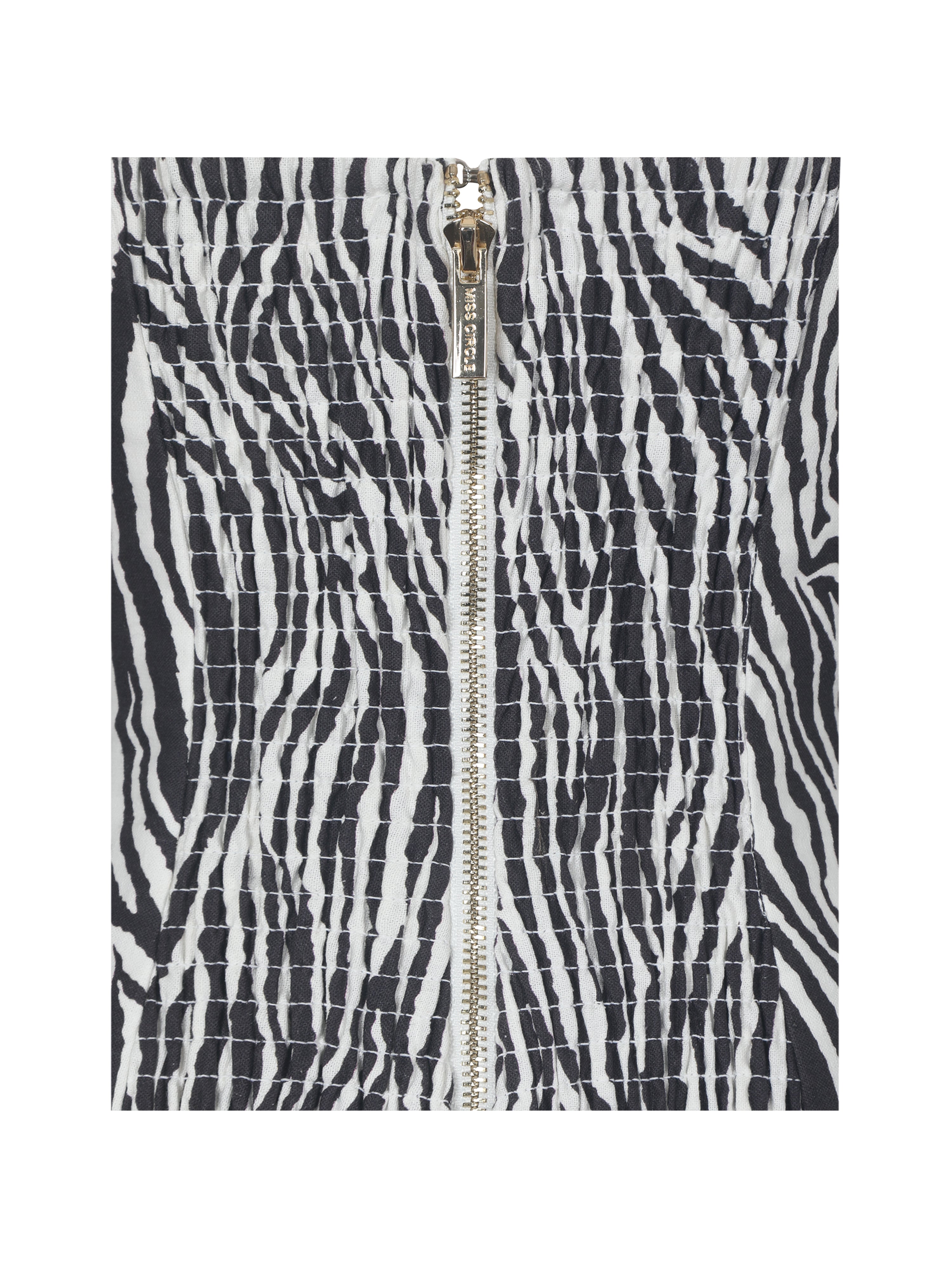 Petrina Zebra Linen Print Sleeveless Peplum Top