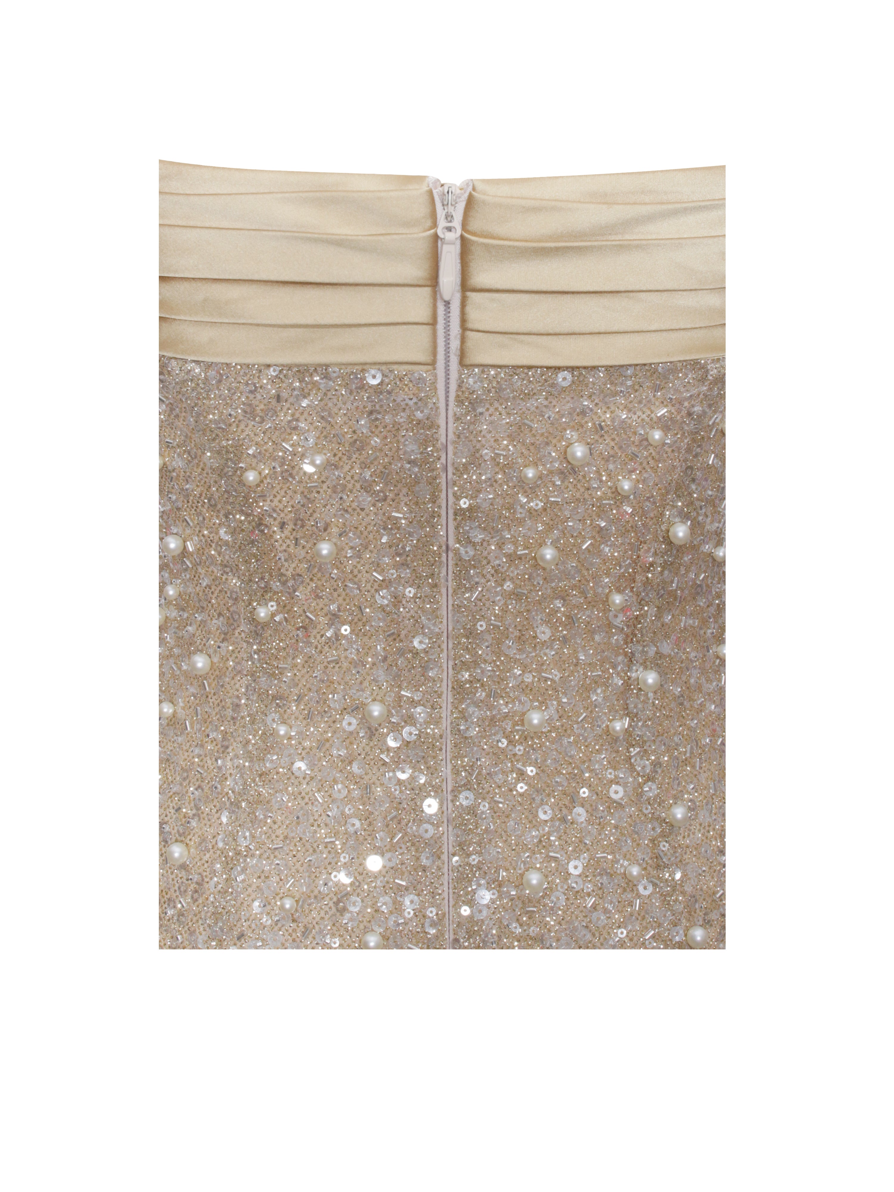 Miss Circle Women's Lainey Gold Satin Sequin Pearls Beaded Maxi Dress Miss Circle Women's Lainey Gold Satin Sequin Pearls Beaded Maxi Dress