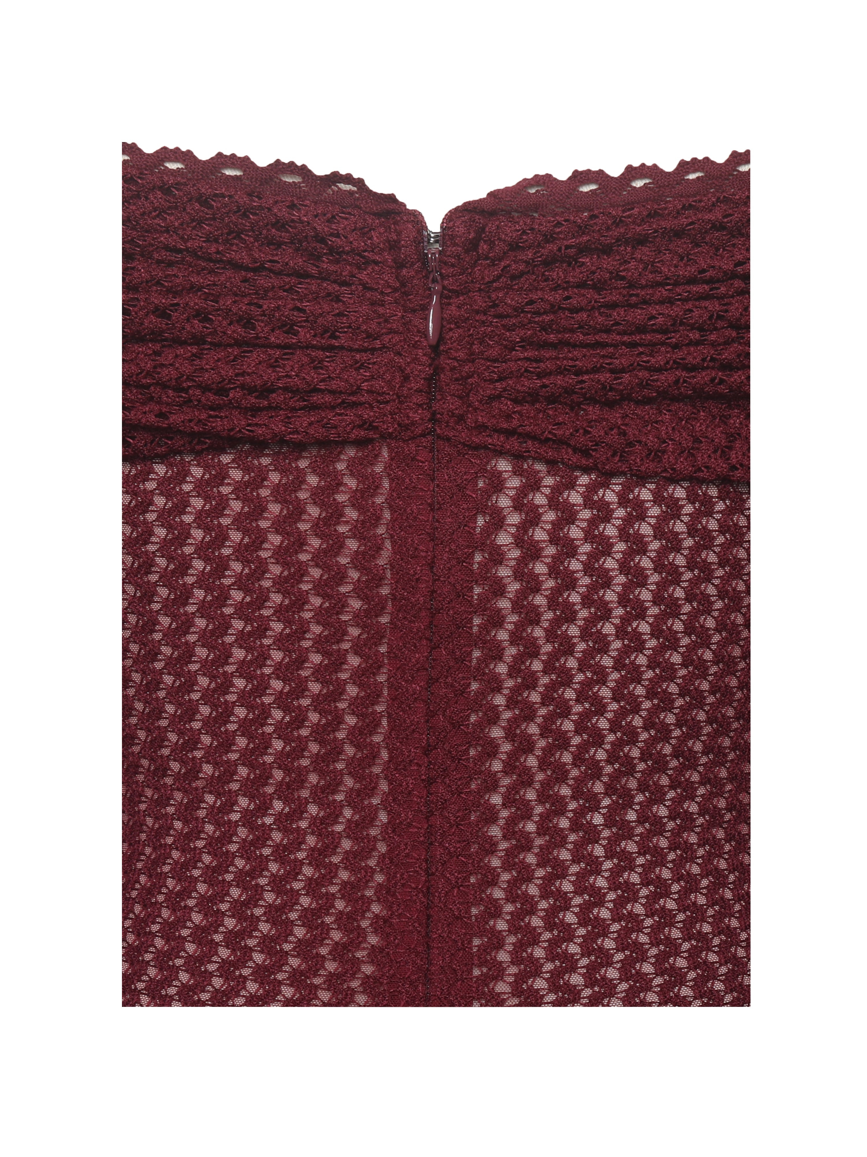 Kaedyn Burgundy Off Shoulder Long Sleeve Crochet Mermaid Maxi Dress