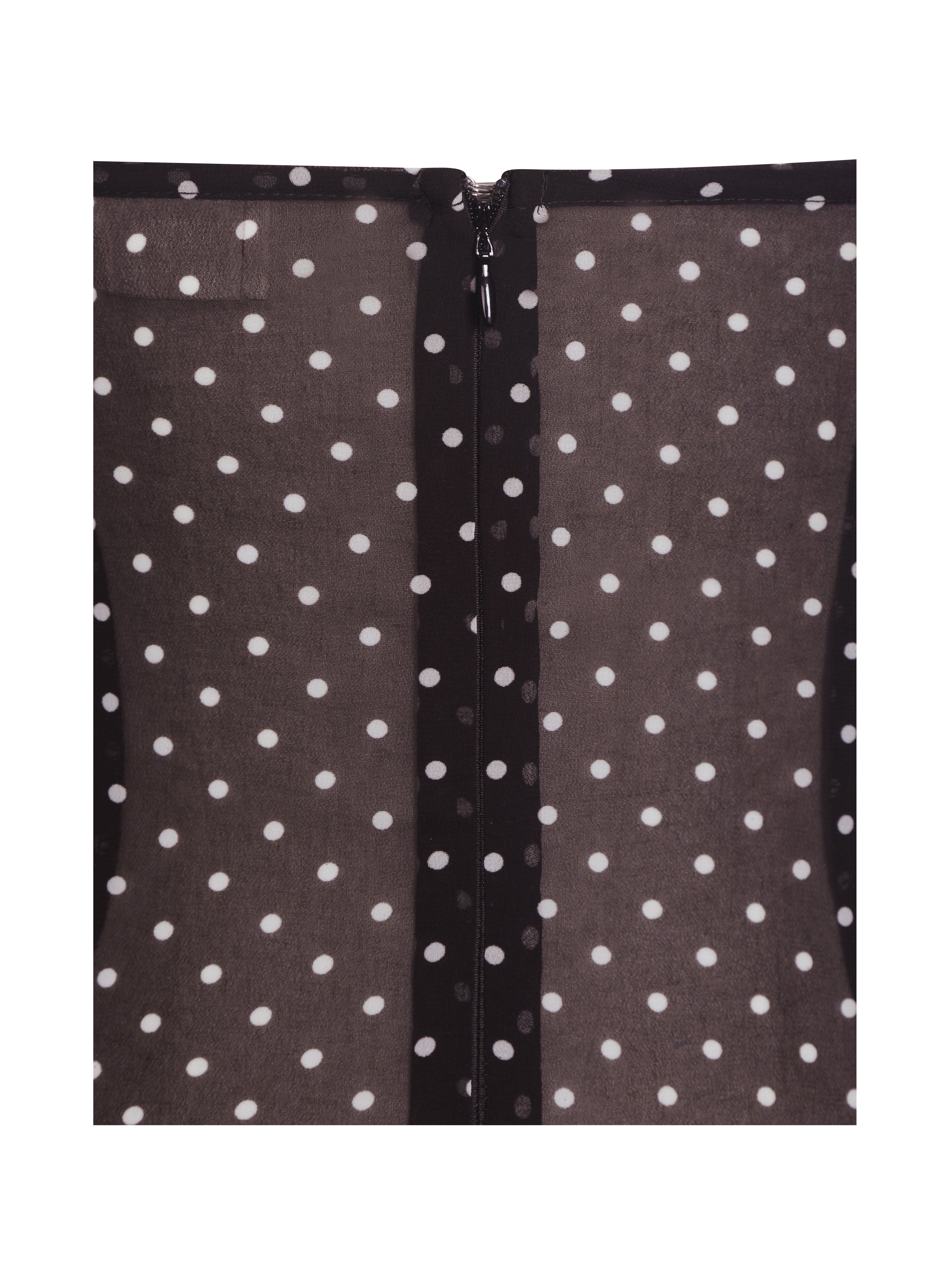 Yadira Brown Base Polka Dot Chiffon Maxi Dress